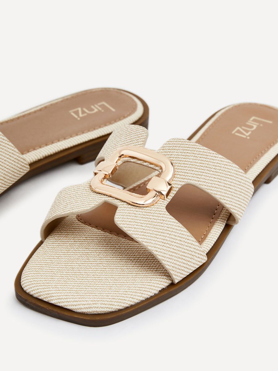 Linzi Vida Ivory Canvas Flat Sandal image 4