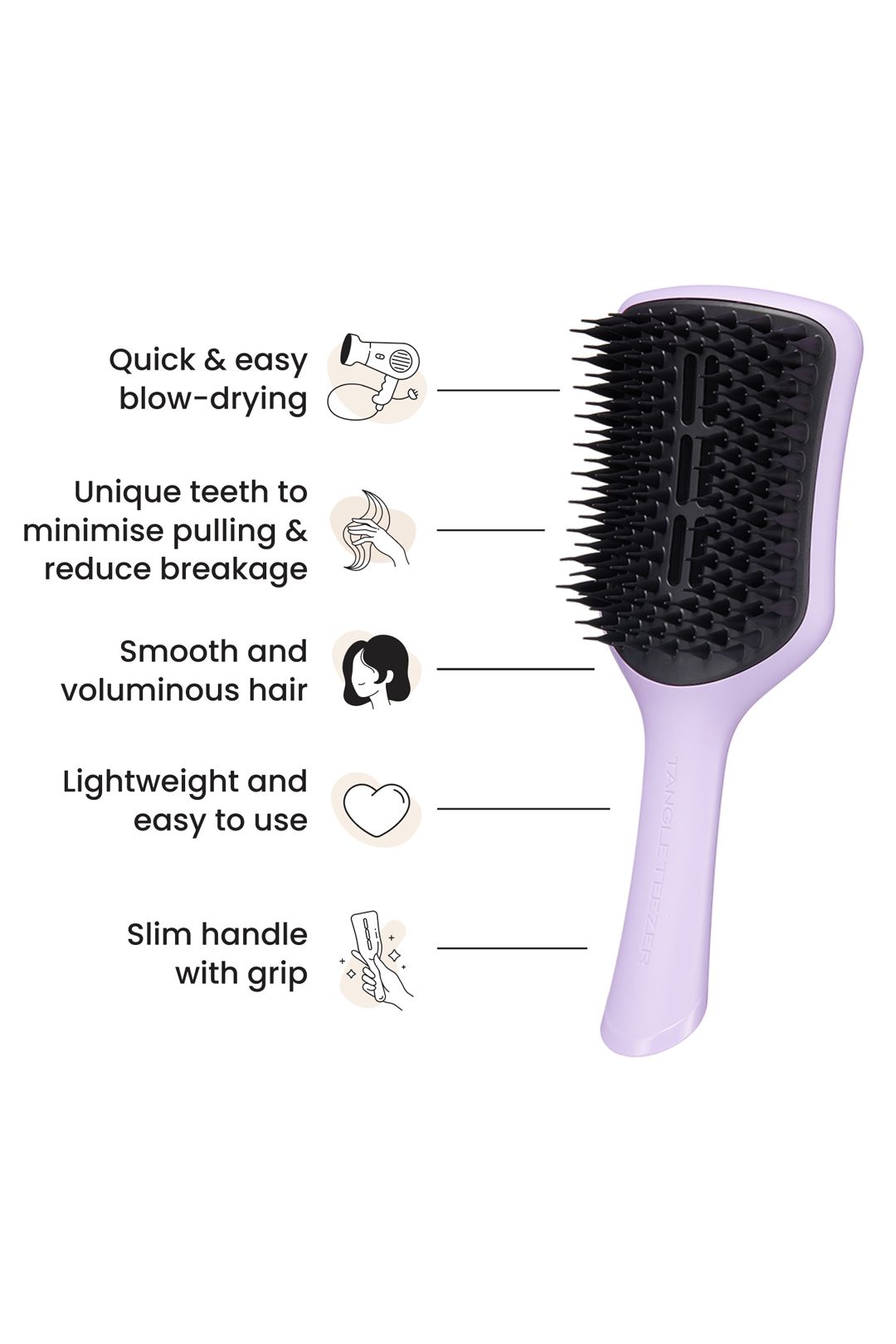 Tangle Teezer Easy Dry & Go Large - Lilac Cloud Purple image 4