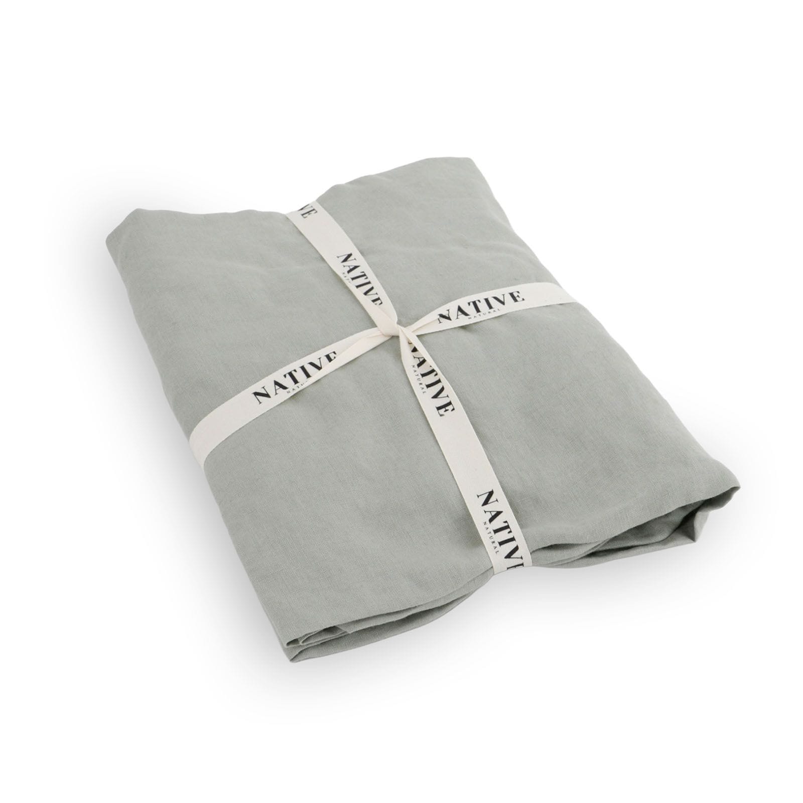 Native Natural Stone Single 100% Linen Fitted Sheet (90x190cm) image 2