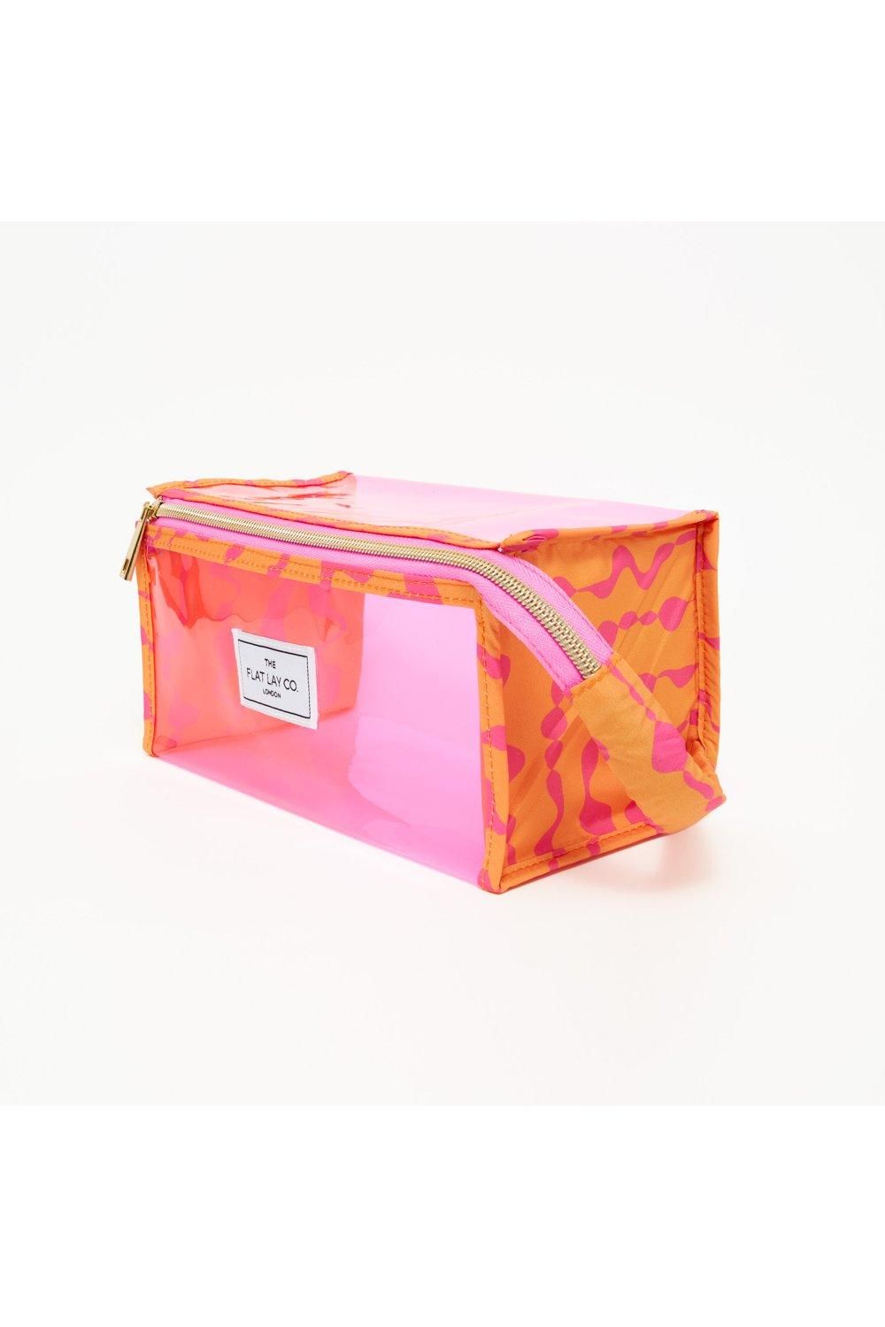 The Flat Lay Co Orange in Pink Dribbles Jelly Open Flat Box Bag Multi image 2