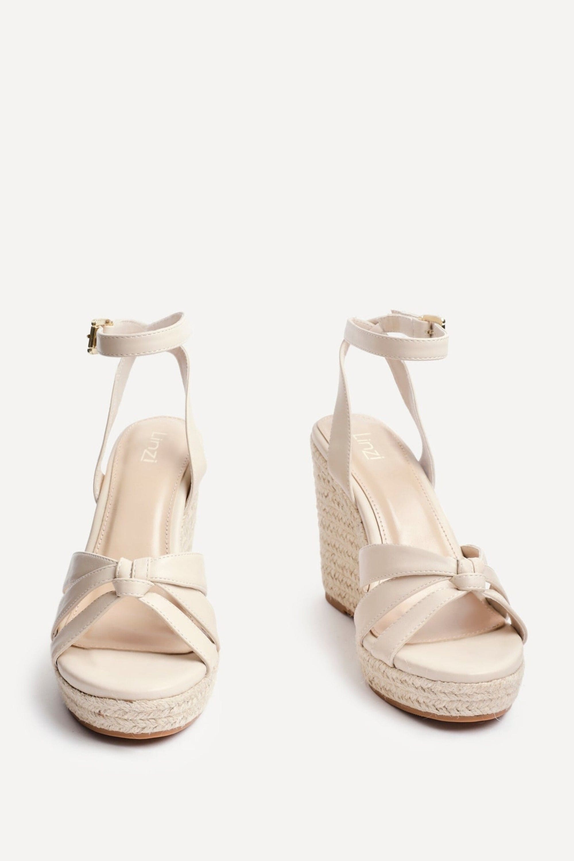 Linzi Goddess Nude Faux Leather Espadrille Wedge image 3
