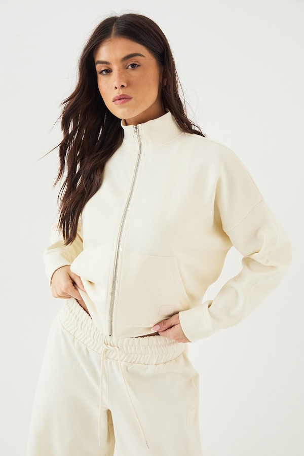 DSGN Studio DSGN Studio Interlock Funnel Neck Zip Through Bomber Cream