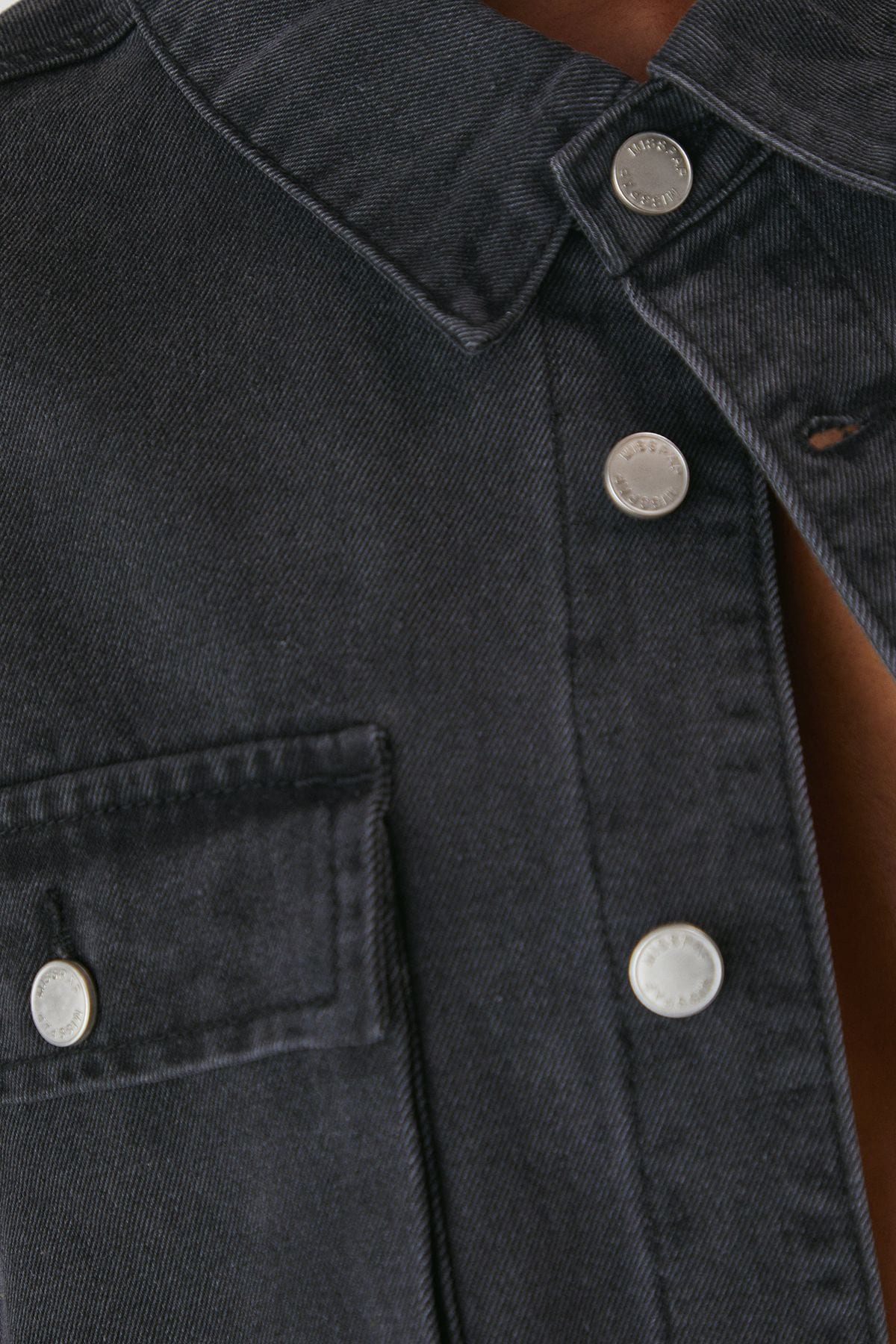 MissPap Oversized Denim Jacket Washed Black image 5