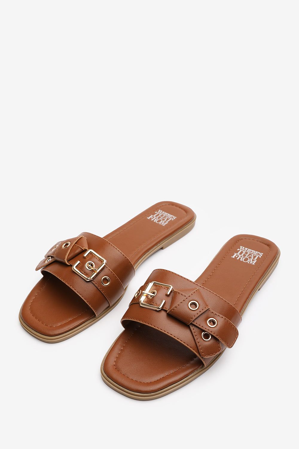 Where's That From 'Marissa' Slip-On Sandals with Buckle Accent Detail image 3