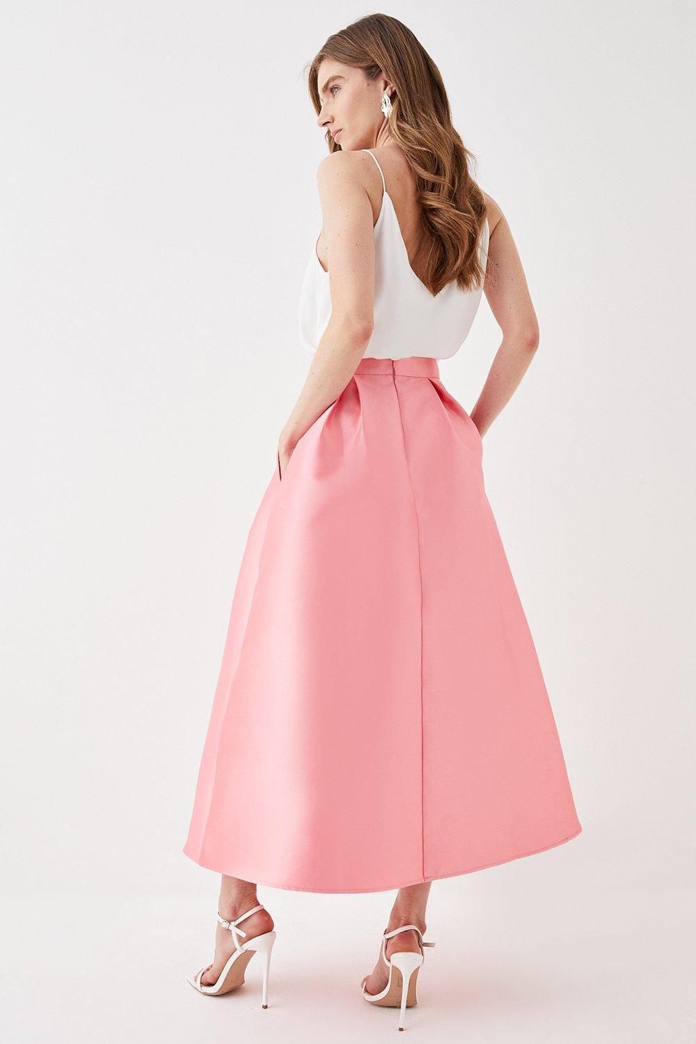Coast Satin Midi Skirt Pink image 3