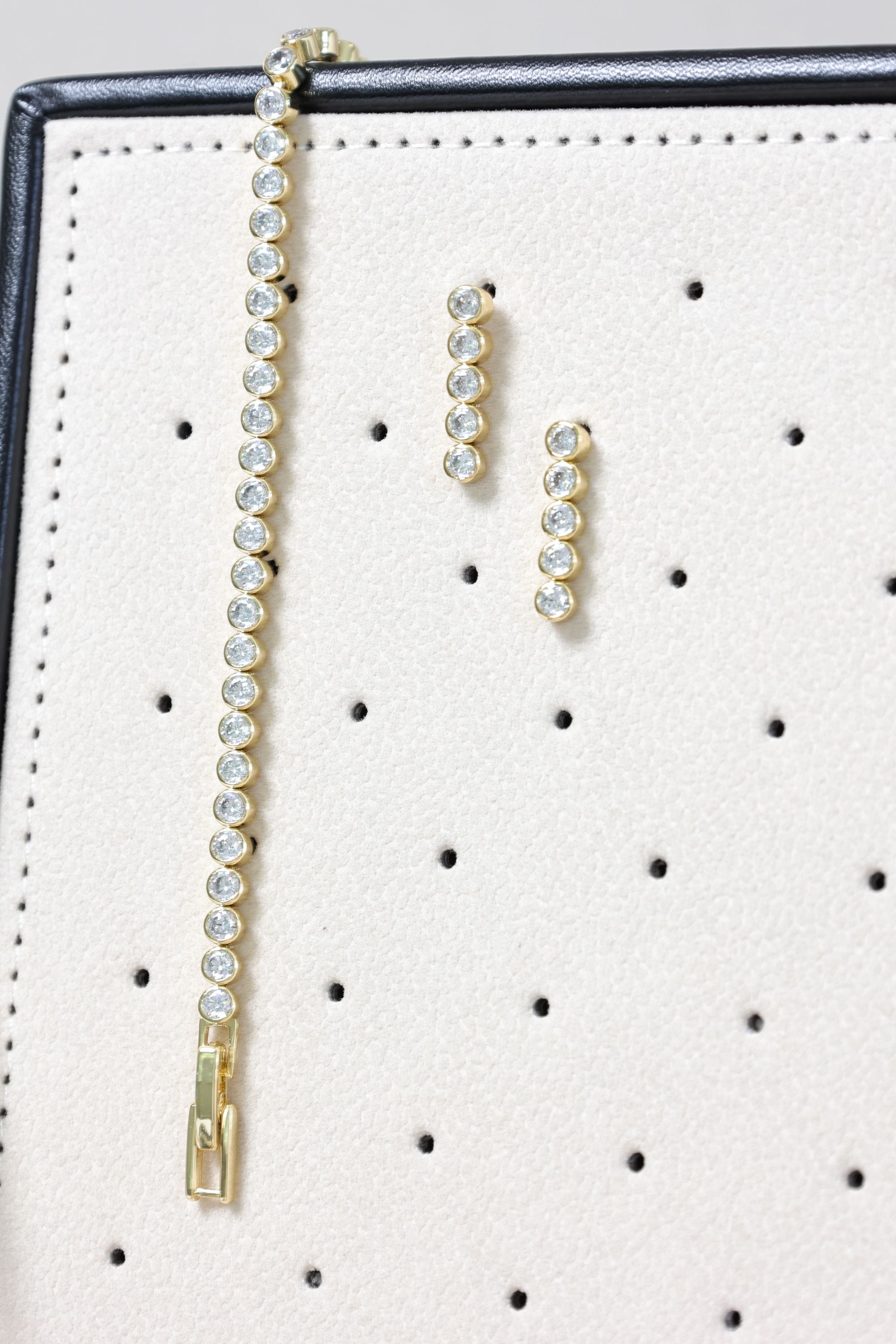 Jon Richard 14K Gold Plated and Crystal Cubic Zirconia Tennis Earrings - Gift Box image 4