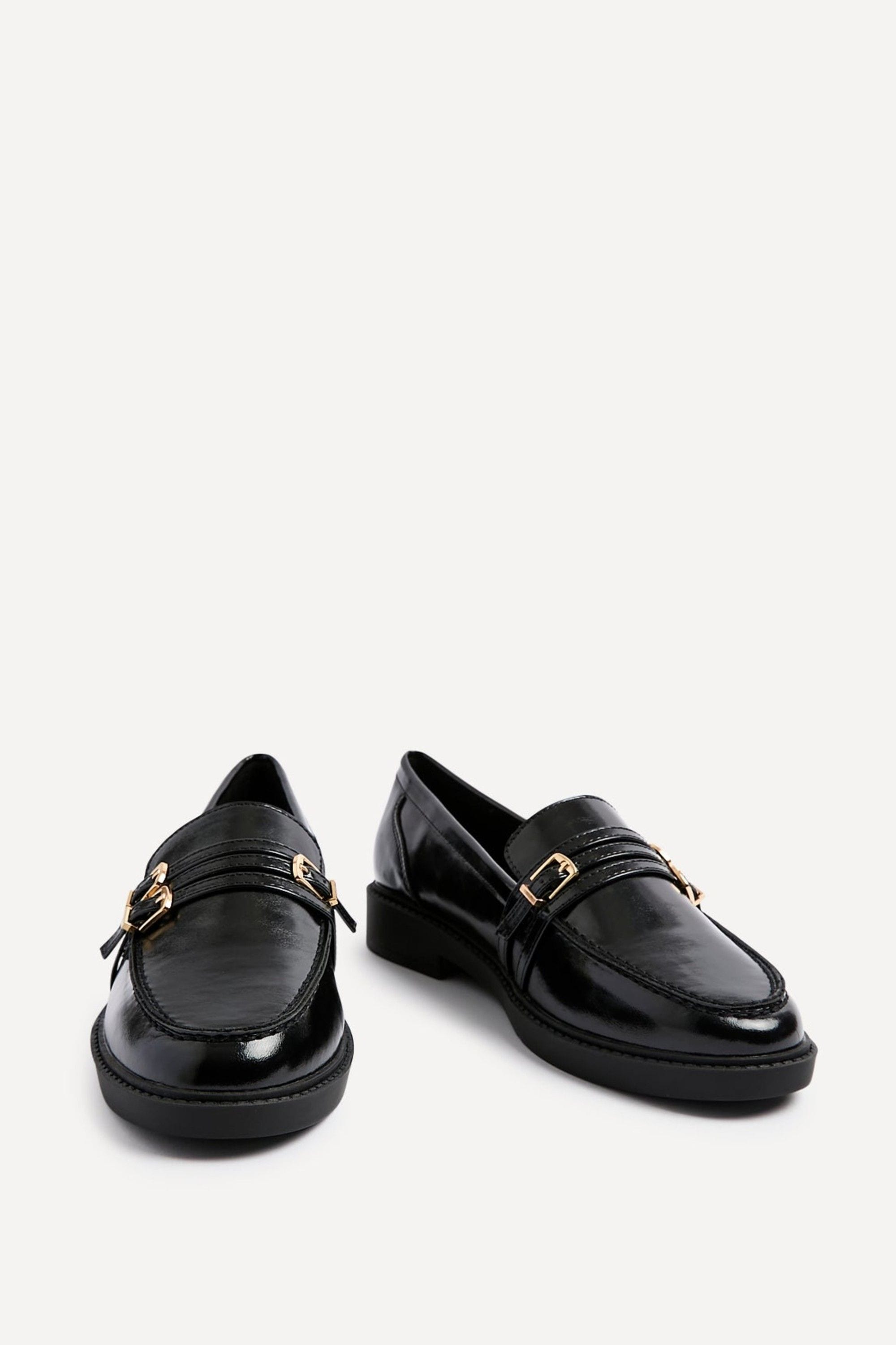 Linzi Portland Black Faux Leather Loafer image 3