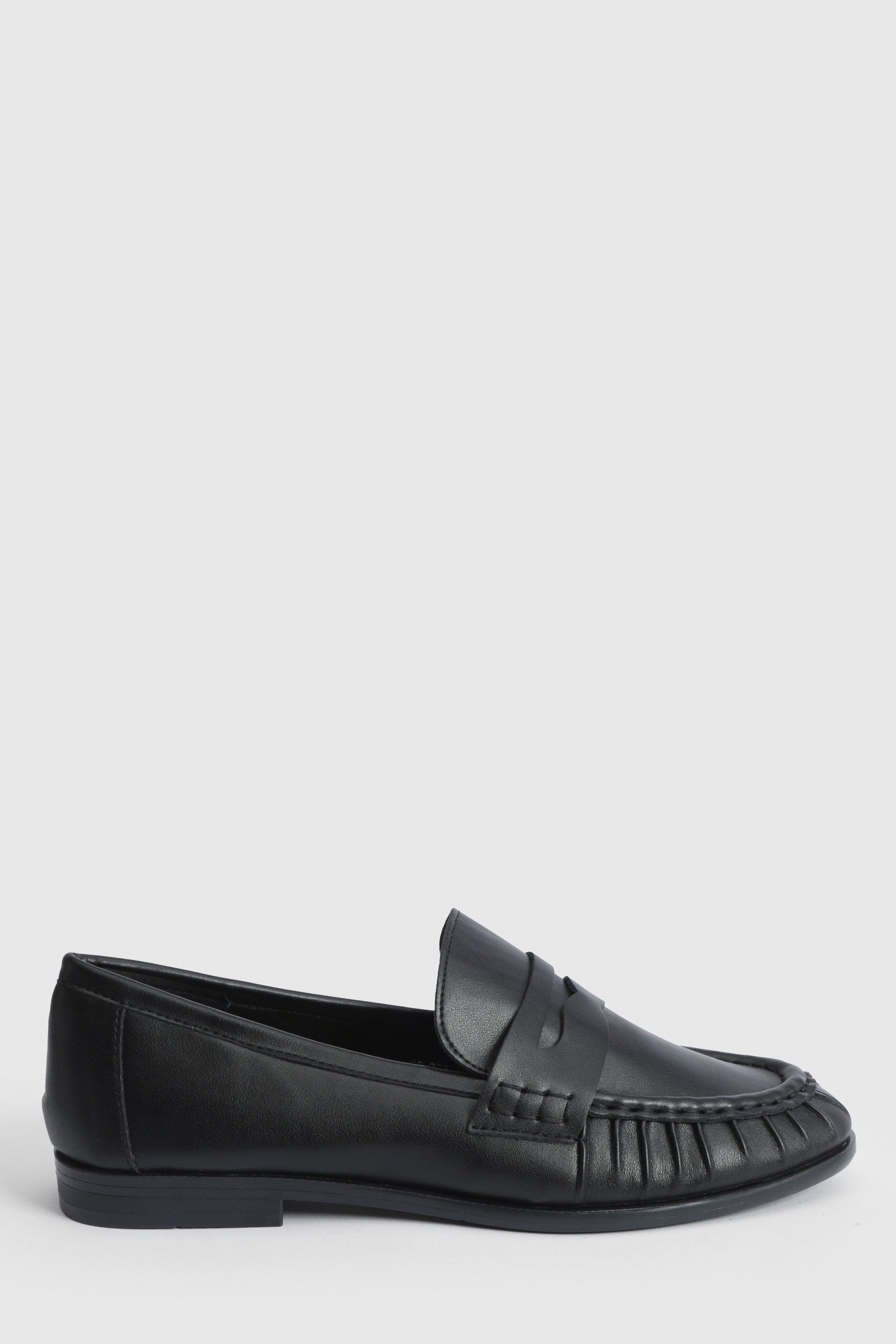 Oasis Grace Faux Leather Grandad Loafers Black