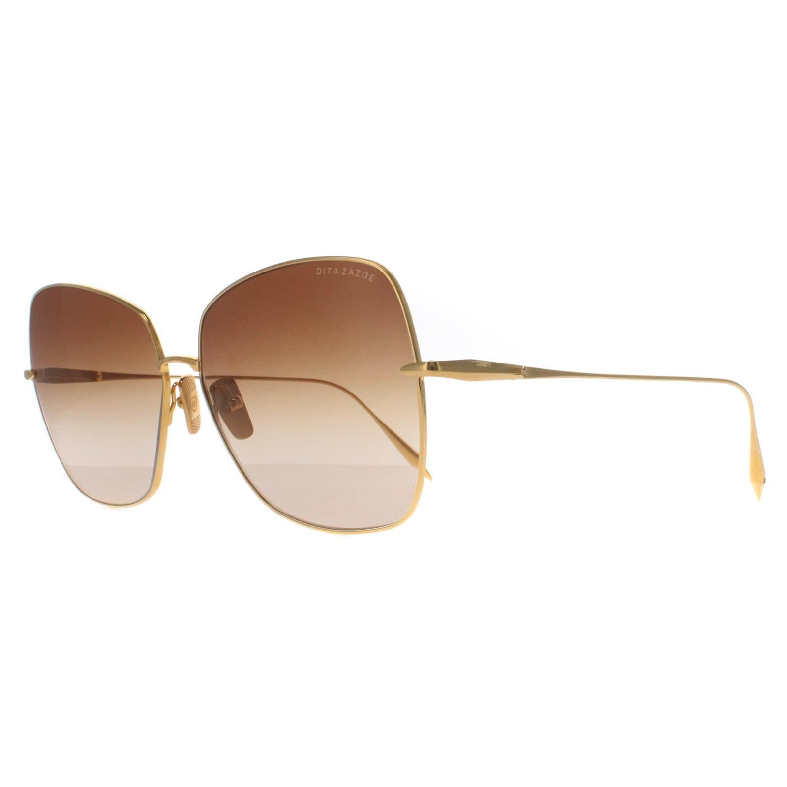 Dita Cat Eye Yellow Gold Dark Brown to Clear Gradient Zazoe image 2