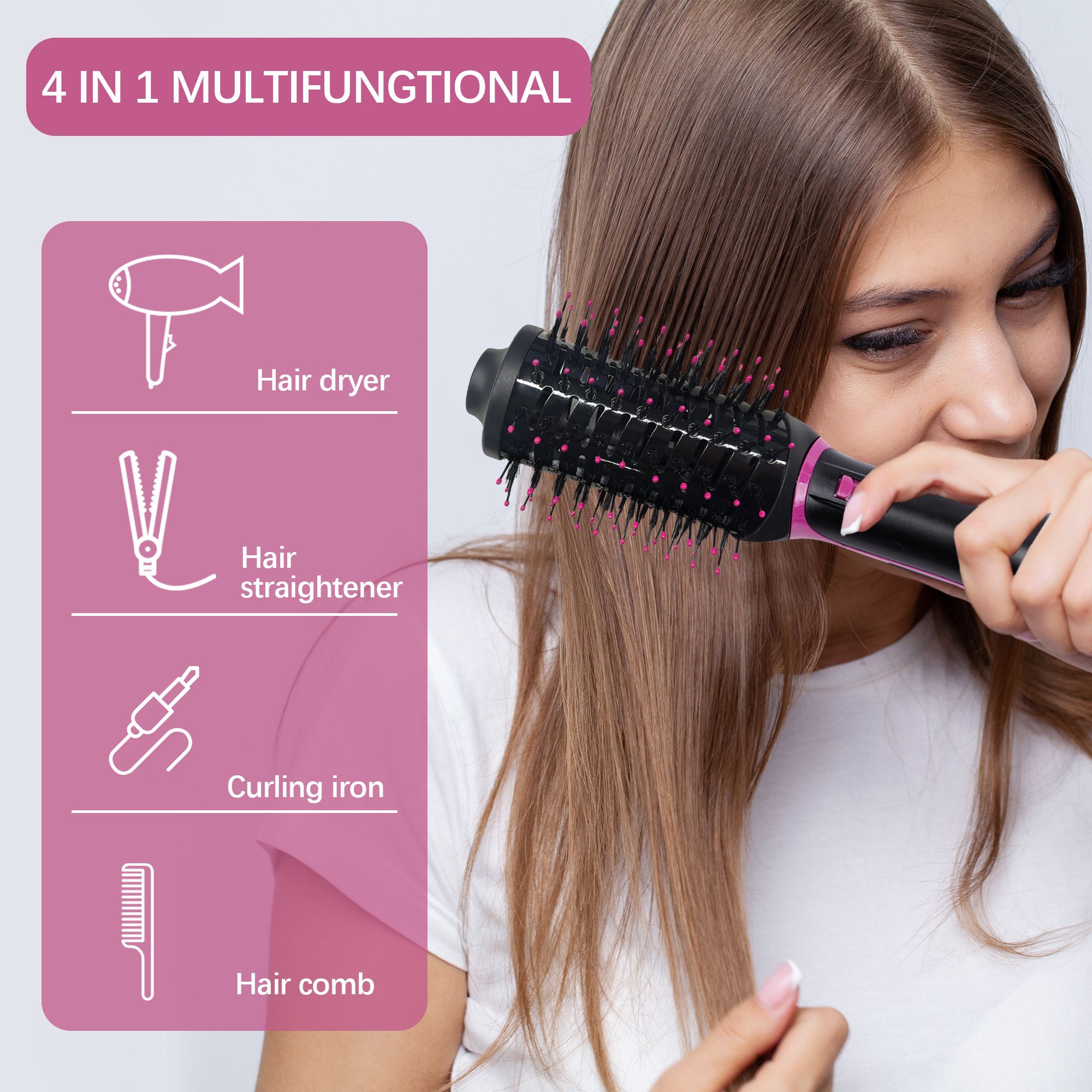 Alivio 4 in 1 Professional Hair Dryer Hair Styler Volumizer - Black image 3