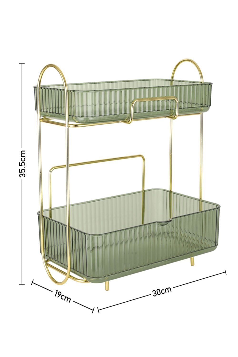 SHEONLY Makeup Organizer Rack 2 Tier Bathroom Countertop Shelves Gift Set image 2