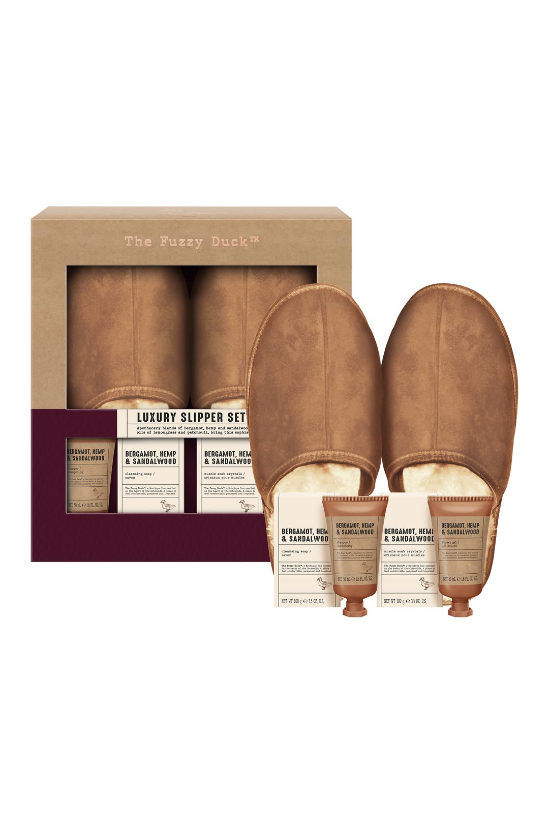 Baylis & Harding The Fuzzy Duck Bergamot, Hemp & Sandalwood Men's Luxury Slipper Gift Set Multi image 3