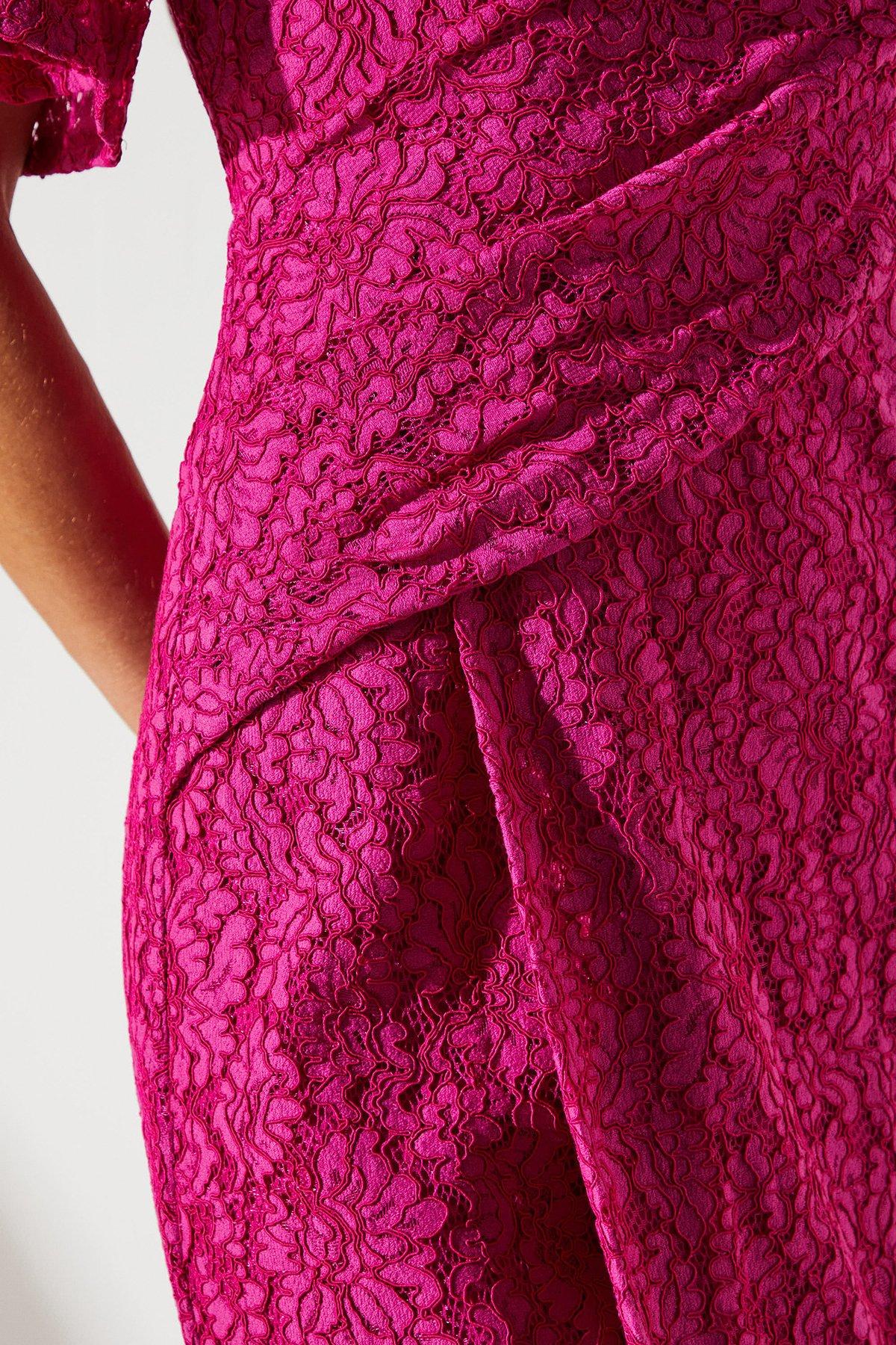 Coast Lace Wrap Wedding Guest Dress Berry image 5