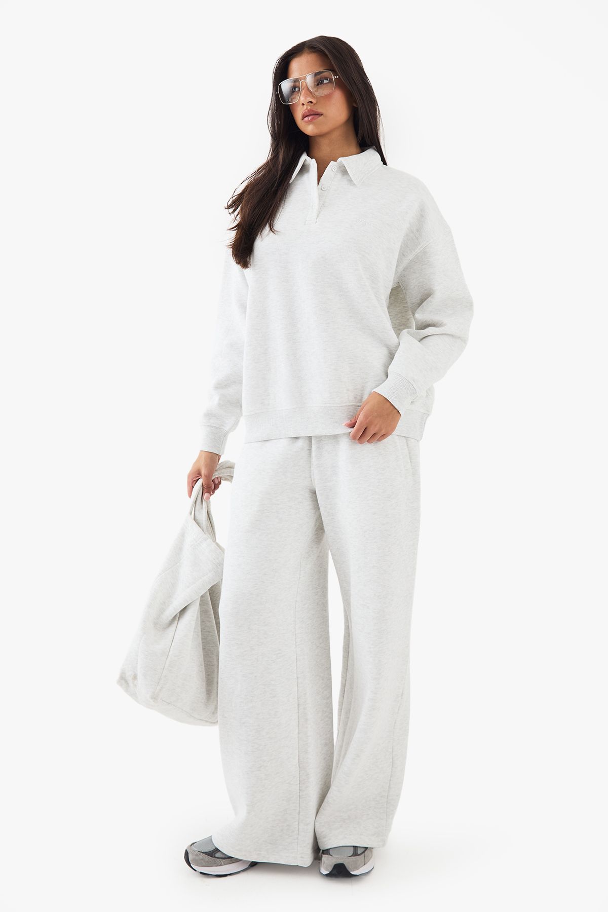 DSGN Studio DSGN Studio Collared Oversized Sweatshirt Ash Grey image 3