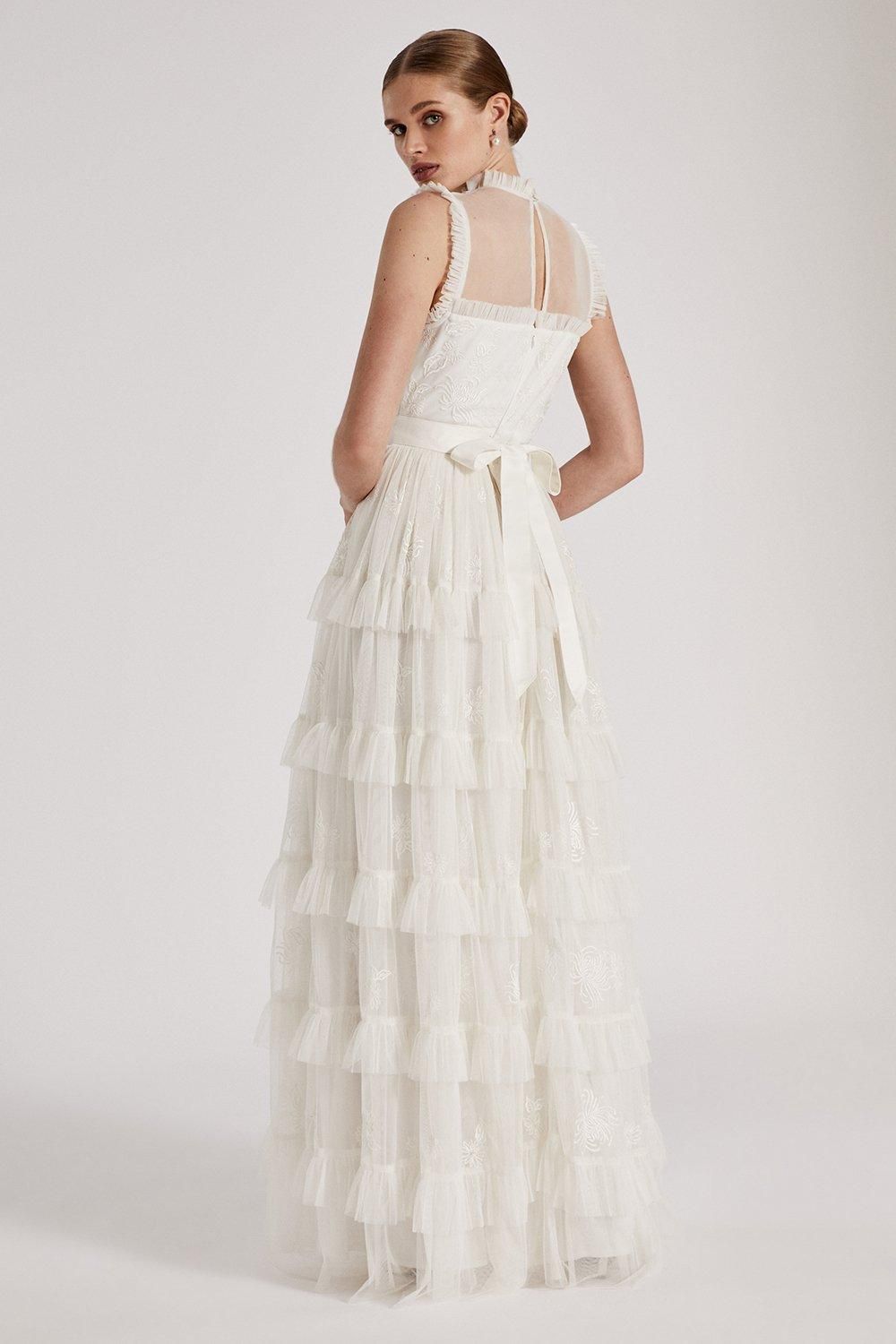 Coast RSN Inspired Embroidered Mesh Dress Ivory image 6