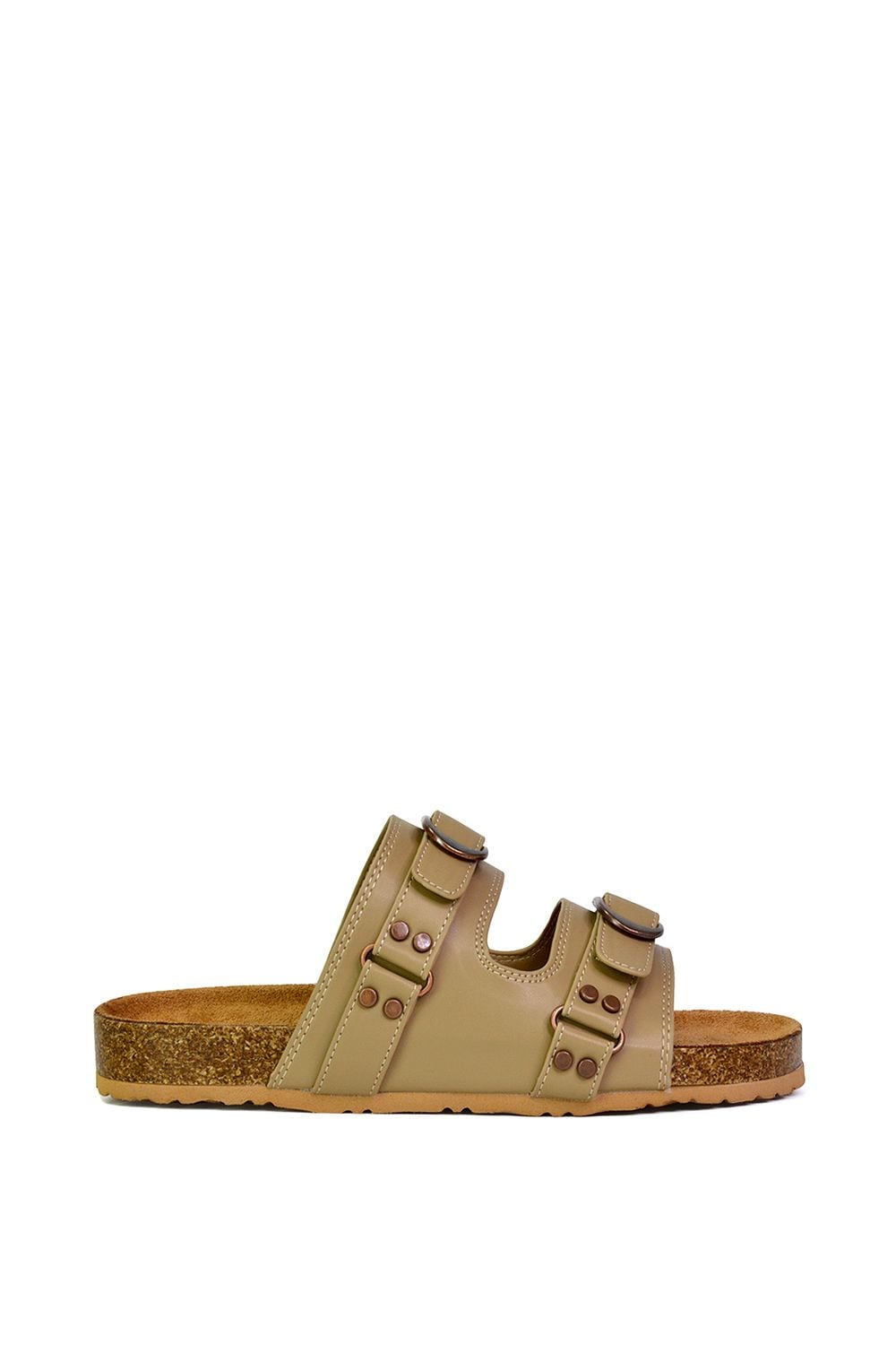 XY London 'Evan' Strappy Slip On Buckle Flat Sandal Sliders