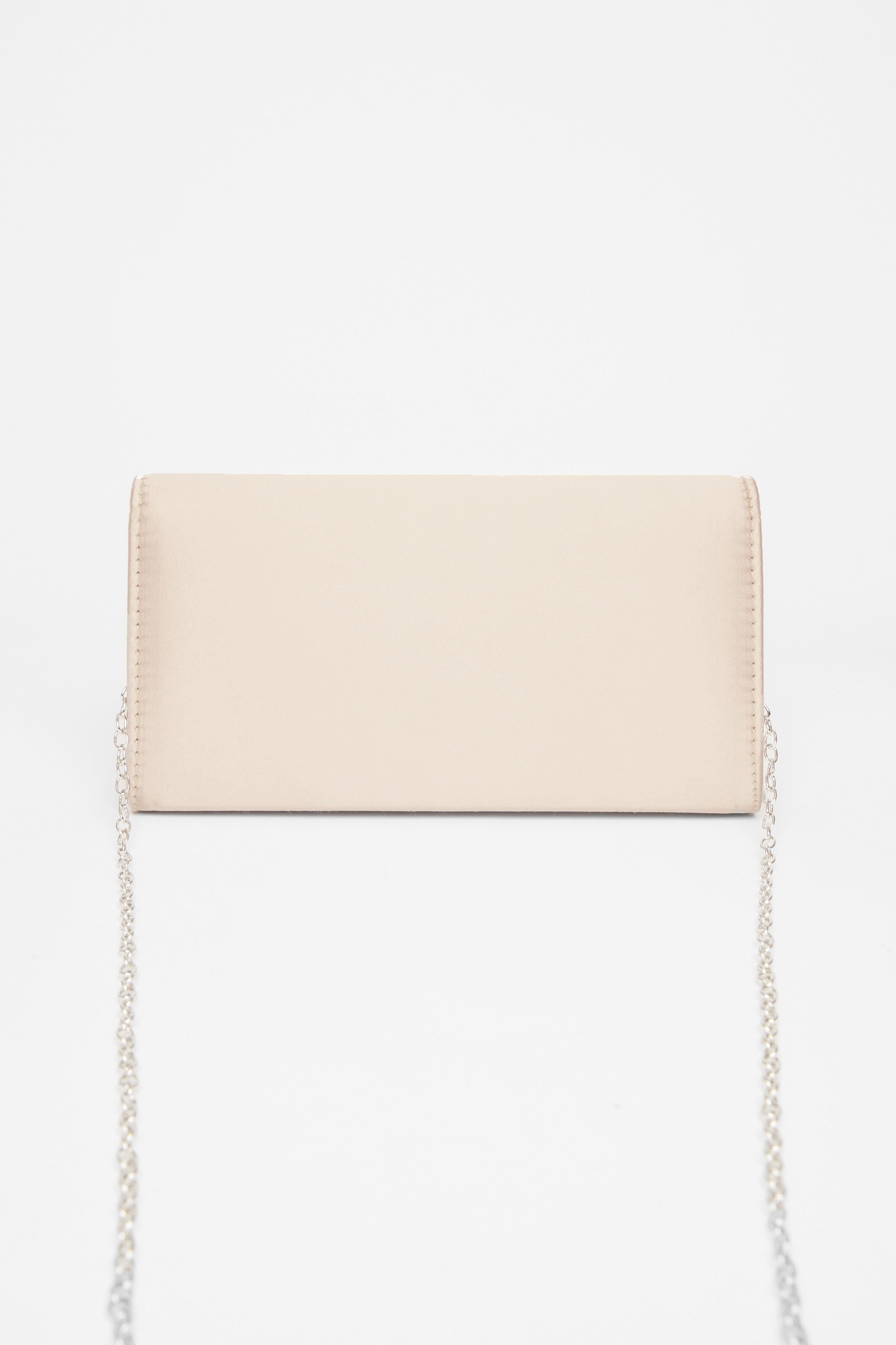 Quiz Off White Diamante Envelope Clutch image 4