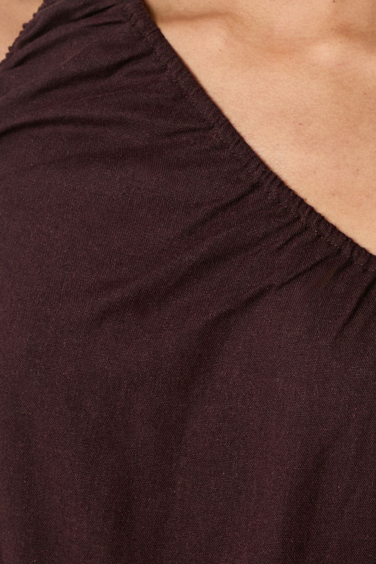 Principles One Shoulder Tiered Linen Mix Midaxi Dress Brown image 5