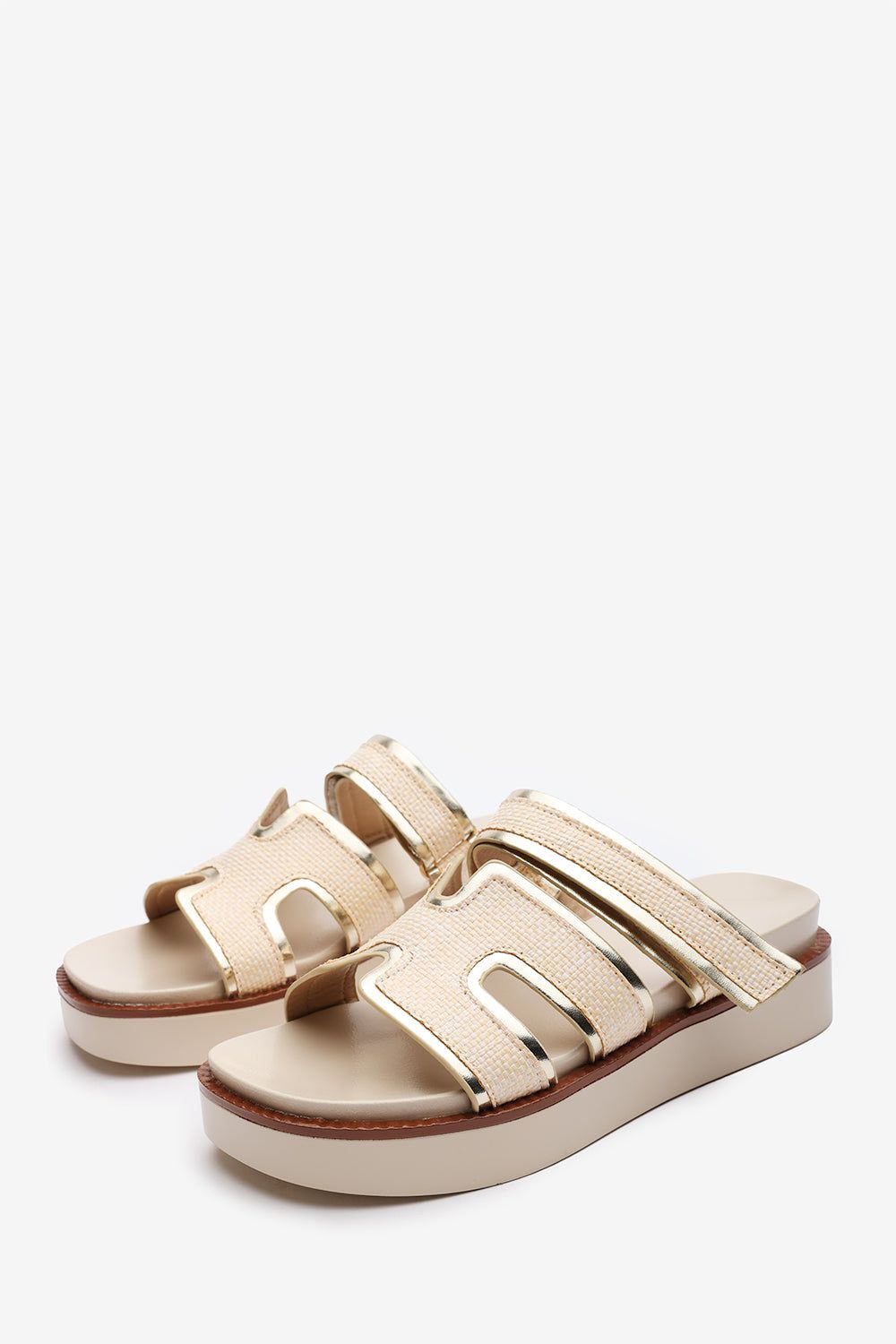 Where's That From 'Splendor' Slider Flatform Sandals With Cutout Straps image 3