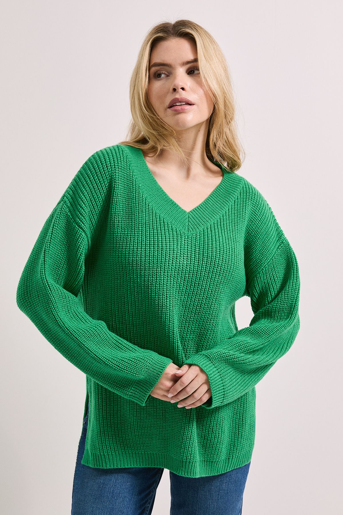 Dorothy Perkins V Neck Jumper Green