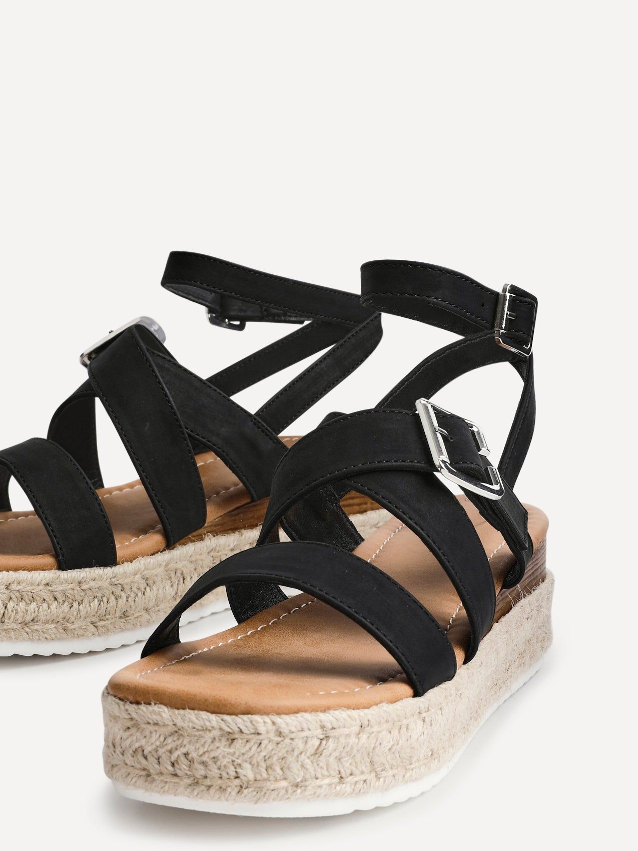 Linzi Autumn Black Nubuck Strappy Flatform Sandal image 5