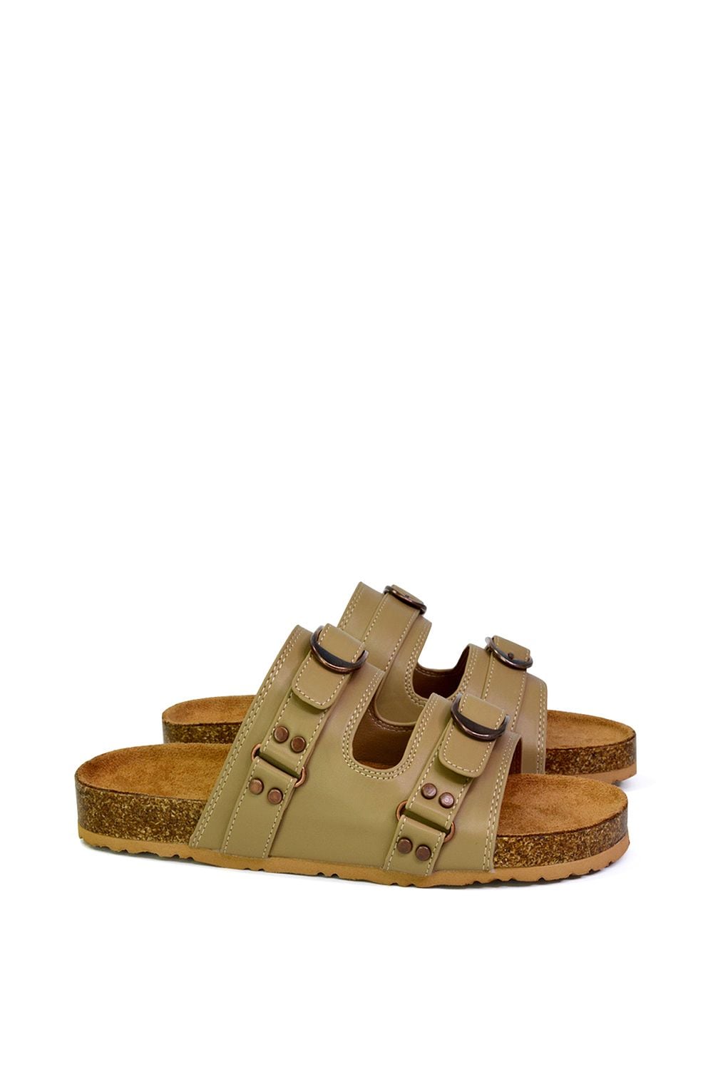 XY London 'Evan' Strappy Slip On  Buckle Flat Sandal Sliders image 2