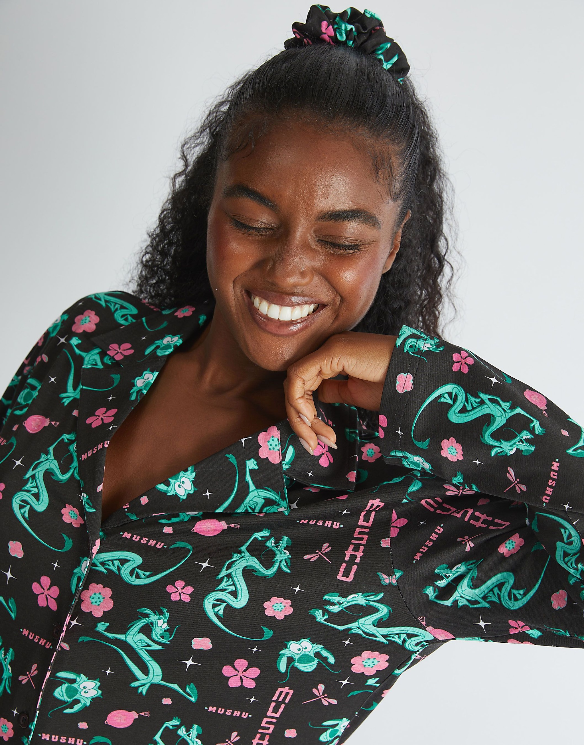 SKINNYDIP Disney Mushu Pyjama Set in Black image 3