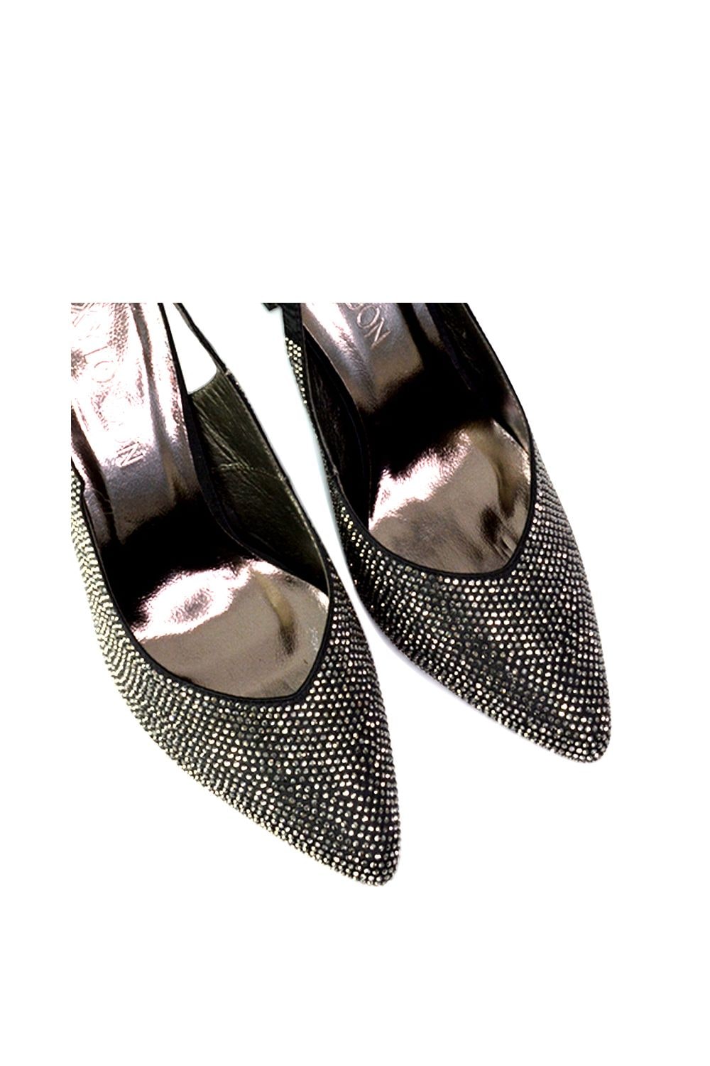 XY London 'Divine' Diamante Pointed Toe Slingback Bridal High Heel Stilettos image 4