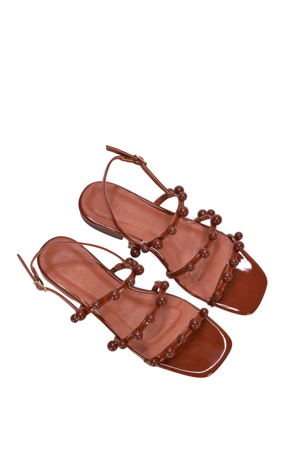 XY London 'Pamela' Flat Strappy Sandals with Beaded Detail image 4