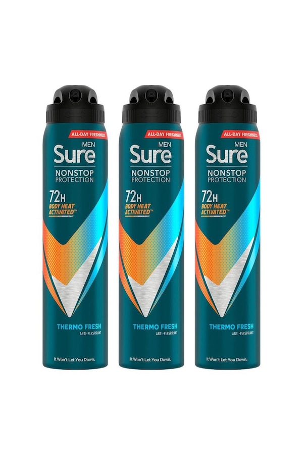 Sure Men 'Antiperspirant' 72H Protection Thermo Fresh Deodorant, 3x250ml