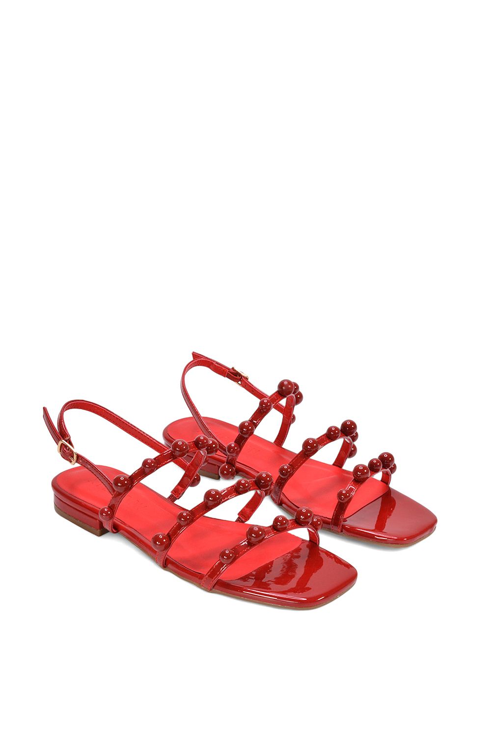 XY London 'Pamela' Flat Strappy Sandals with Beaded Detail image 5