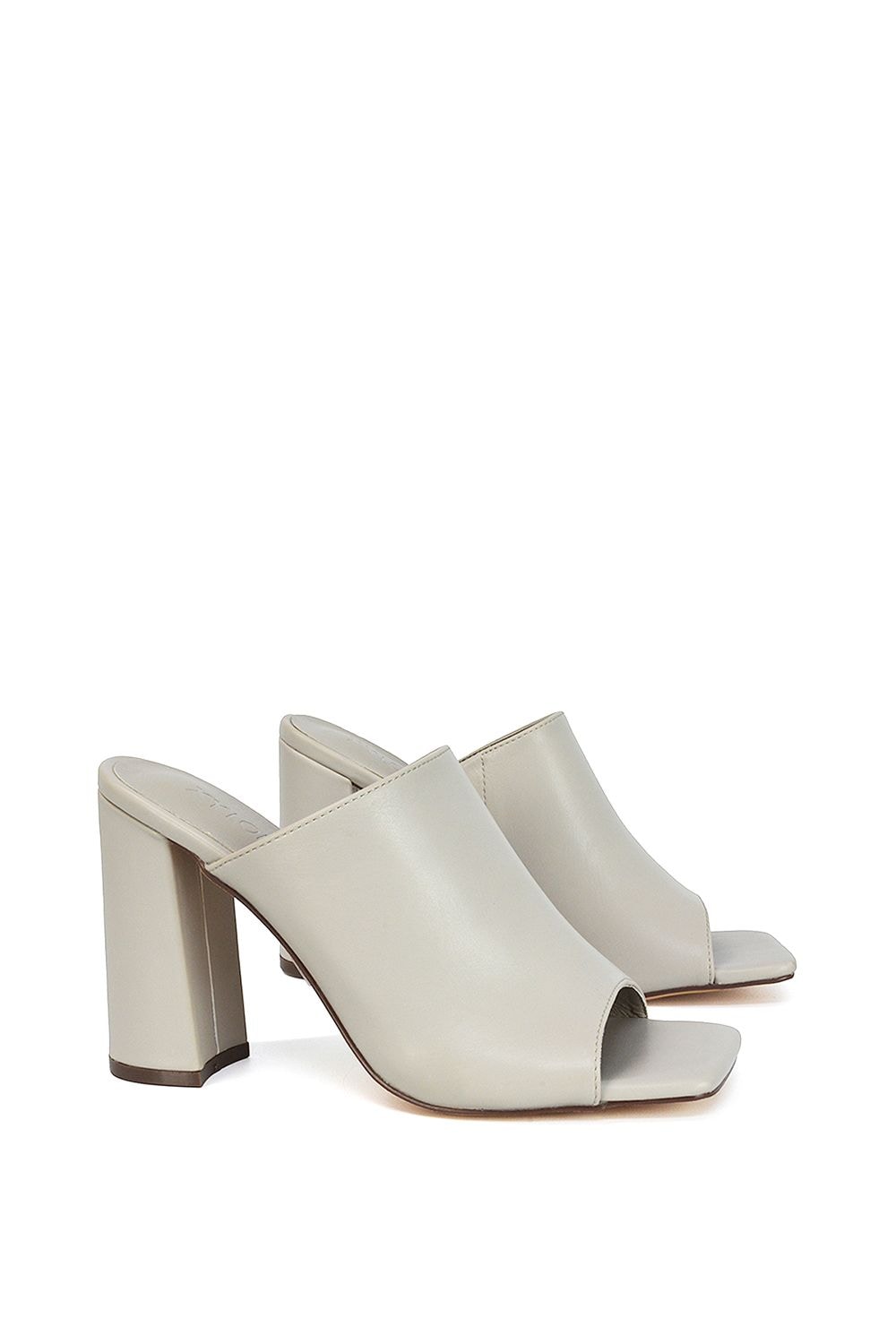 XY London 'Sunday' Square Toe Block High Heel Mule Peep Toe Sandals image 2