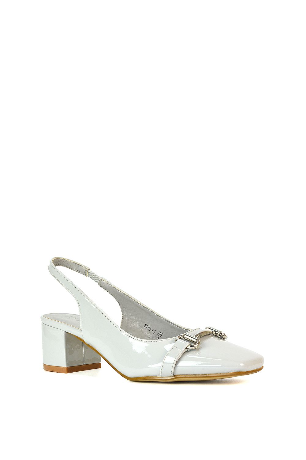 XY London 'Selena' Square Toe Slingback Mid Block Heel Ballet Court Shoes image 2