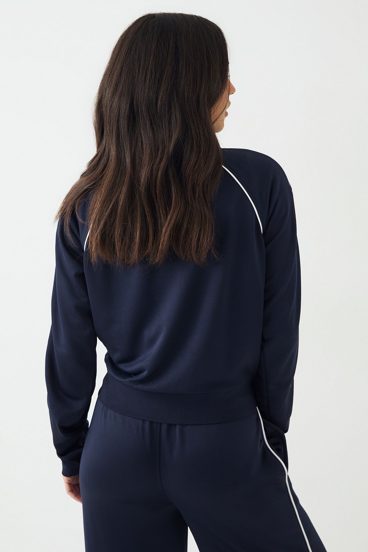 DSGN Studio DSGN Studio Tricot Piping Detail Zip Through Track Jacket Navy image 2