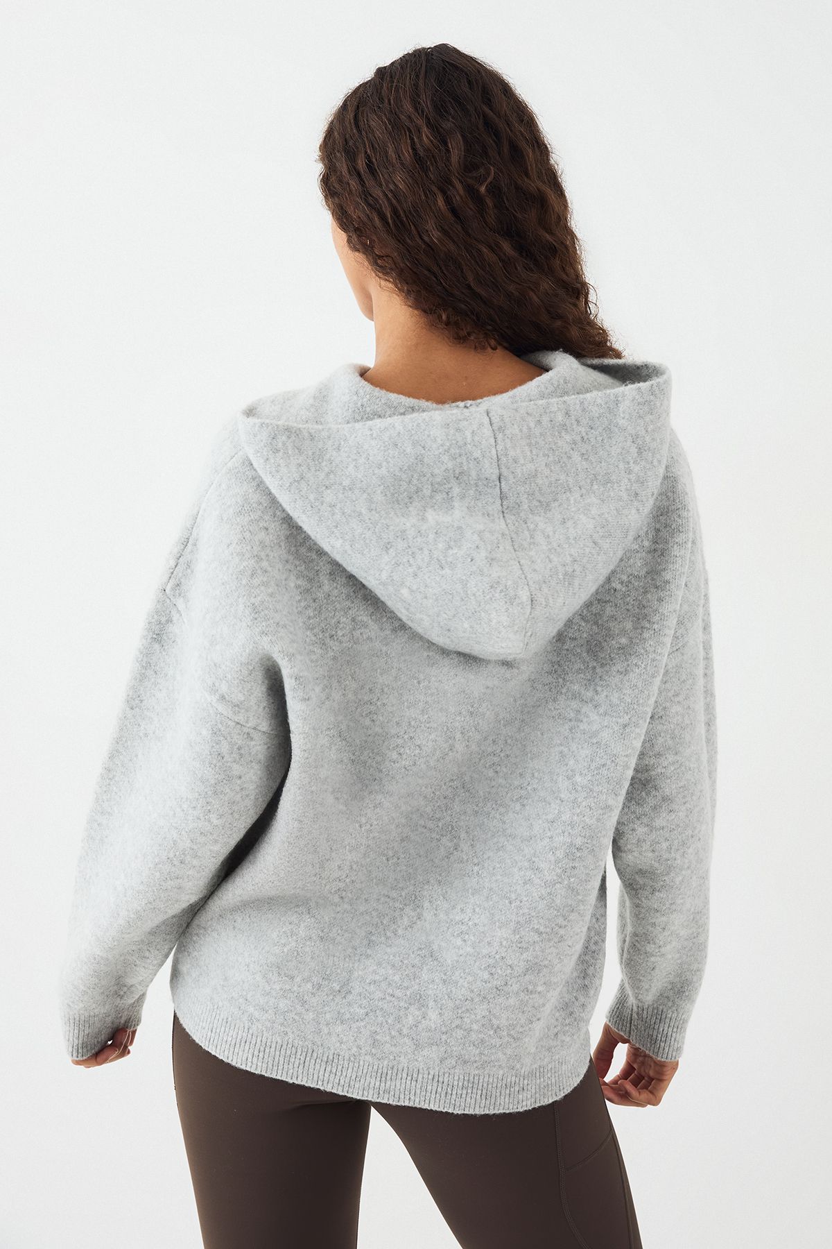 DSGN Studio DSGN Studio Knitted Oversized Hoodie Ash Grey image 2