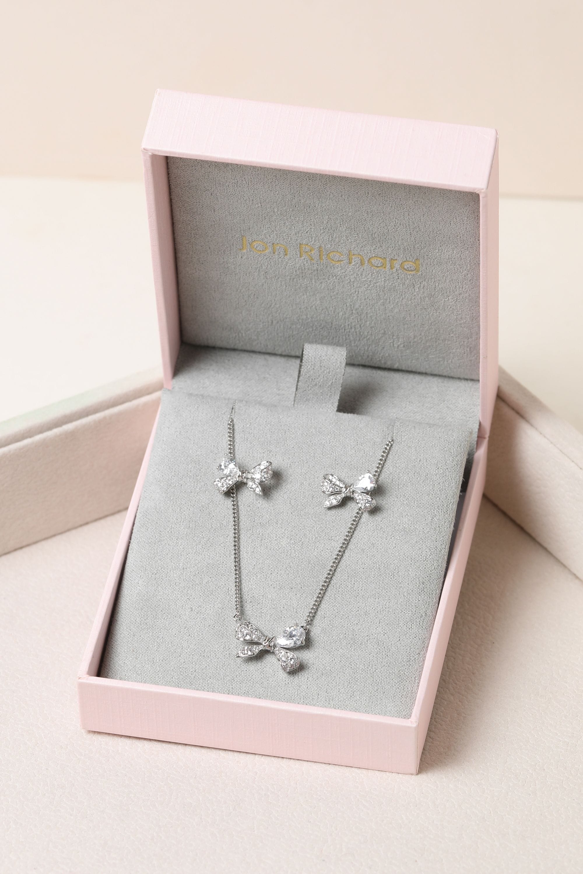Jon Richard Rhodium Plated Bow Box Set - Gift Box image 5