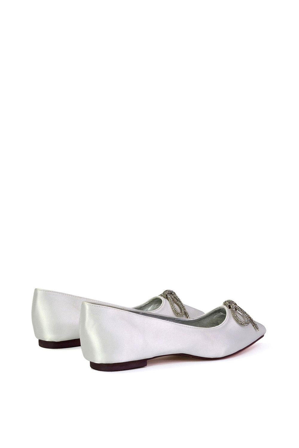 XY London 'Blossom' Diamante Bow Detail Pointed Toe Ballerina Pumps image 4