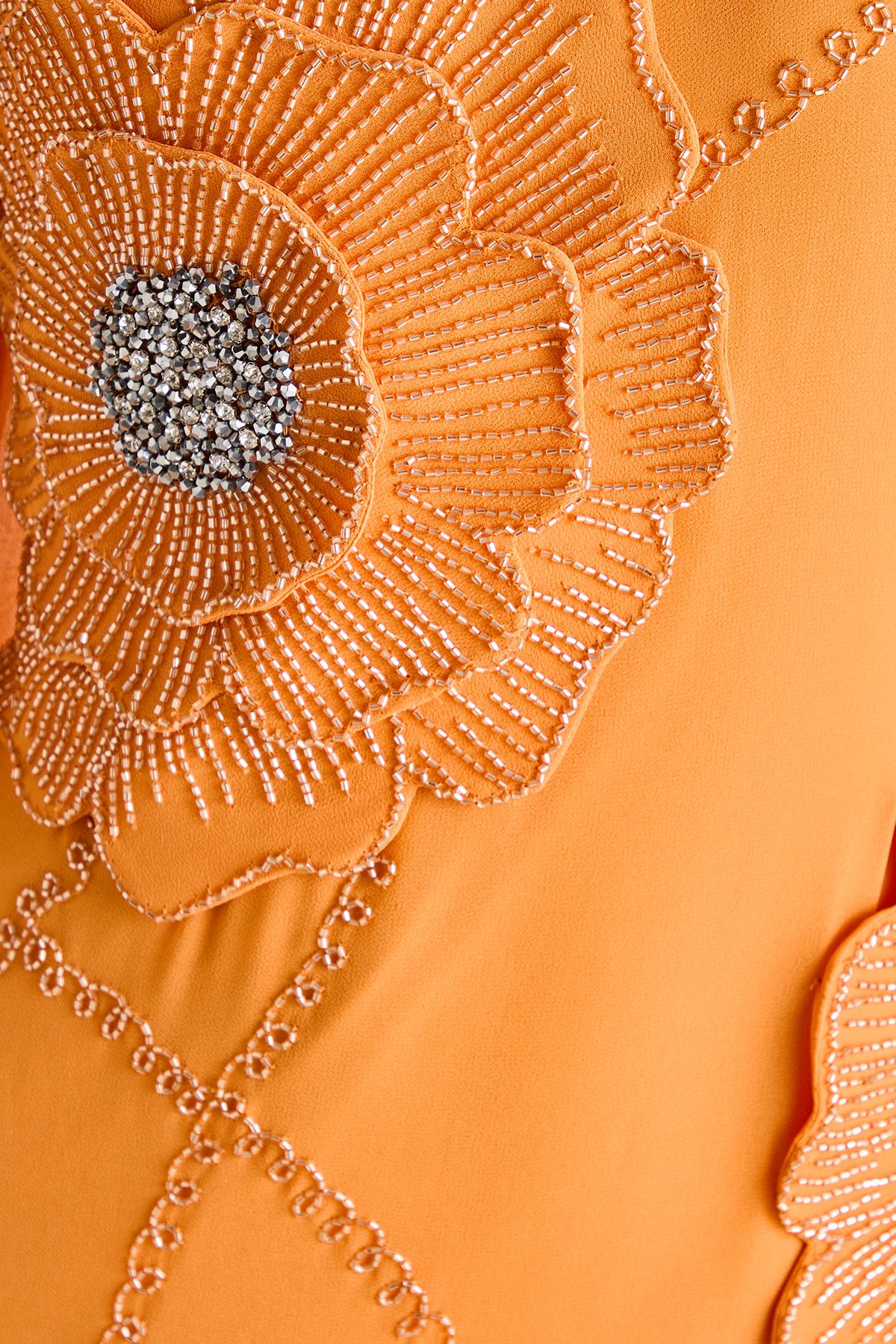 Coast One Shoulder Embellished Mini Dress With Fringing Orange image 5