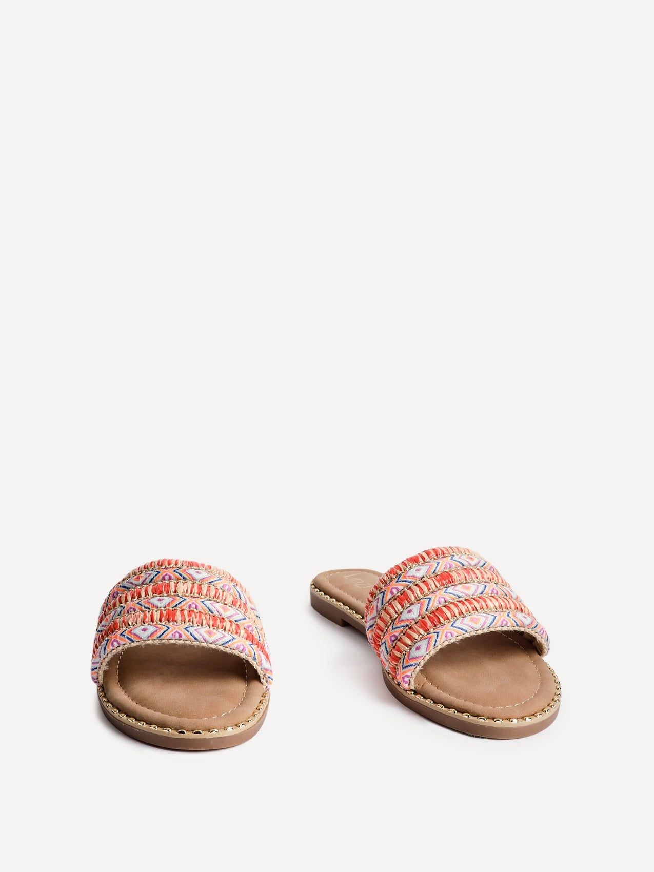 Linzi Mariana Orange Bohemian Inspired Flat Slider Sandal image 3