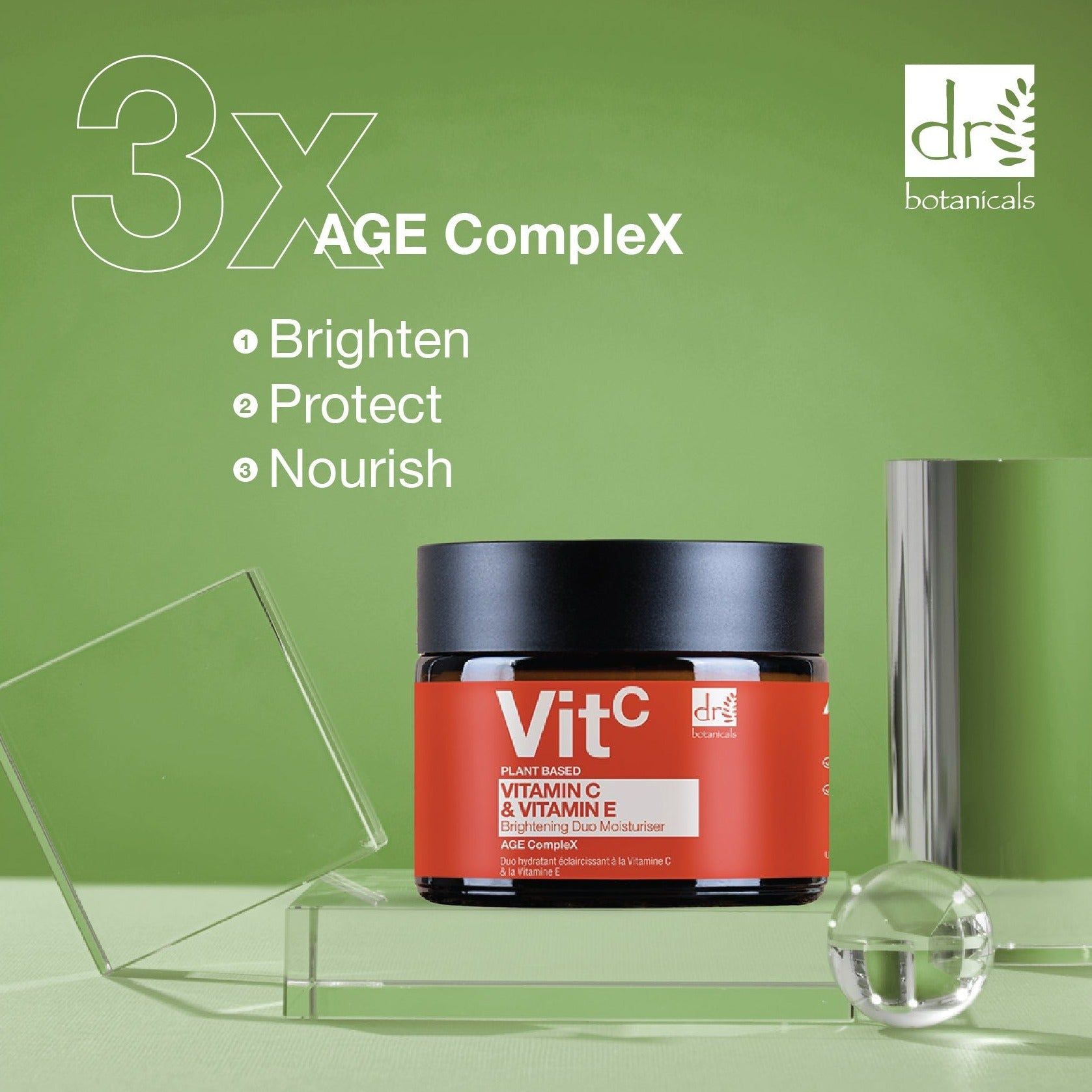 Dr. Botanicals Vitamin C 1% & Vitamin E Brightening Duo Moisturiser 60ml image 2