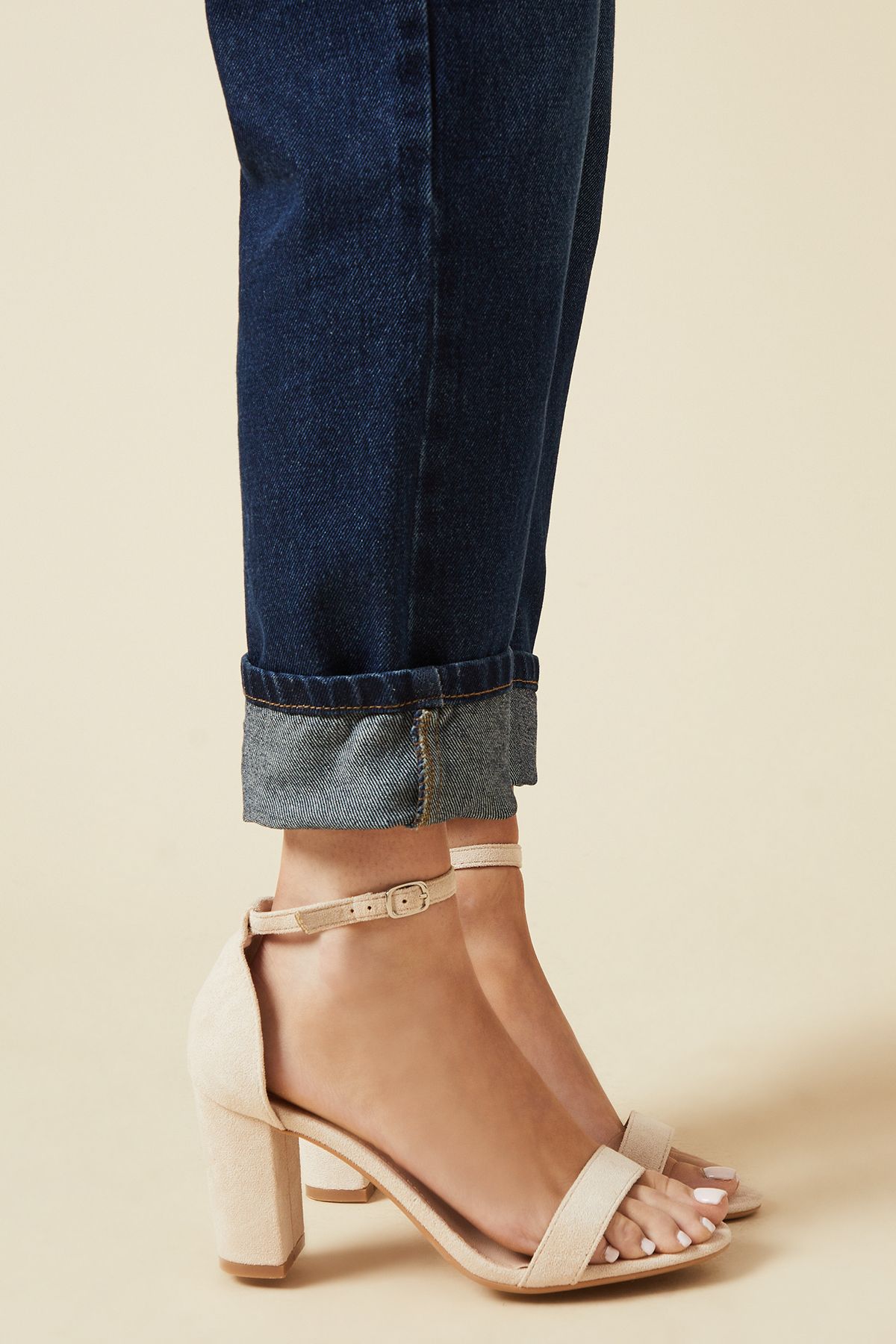 Dorothy Perkins Spark High Block Heel Sandals Beige image 1