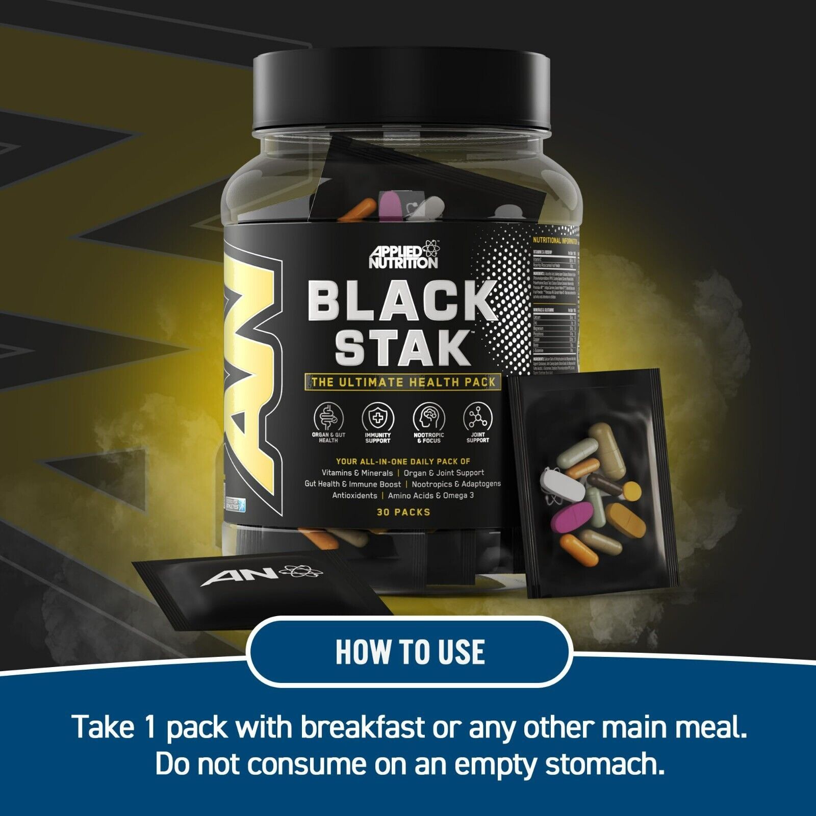 Applied Nutrition Black Stak Ultimate Health Pack - 30 Servings image 6
