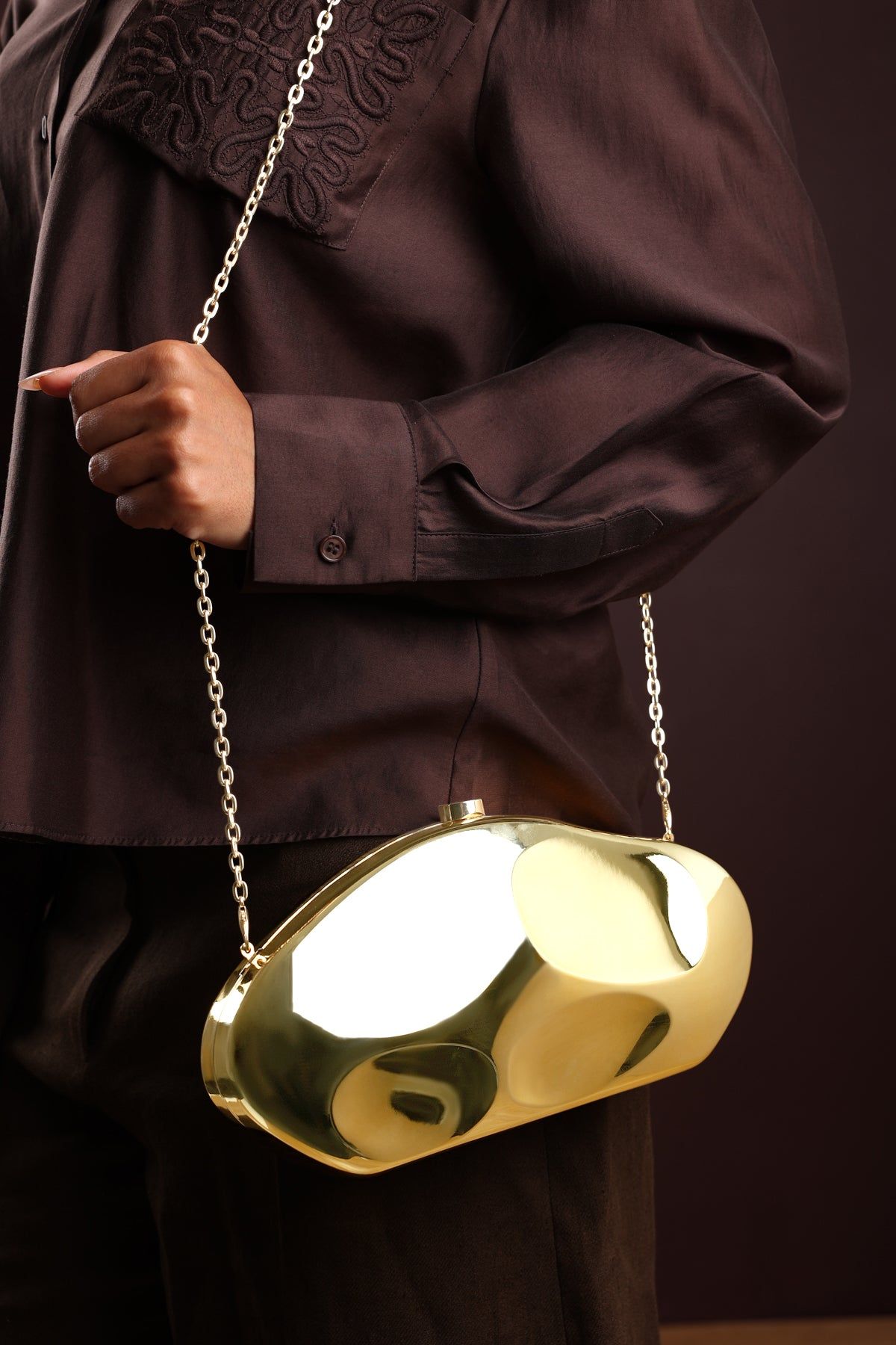 Where's That From 'Nude' Sculpted Evening Clutch Bag image 6