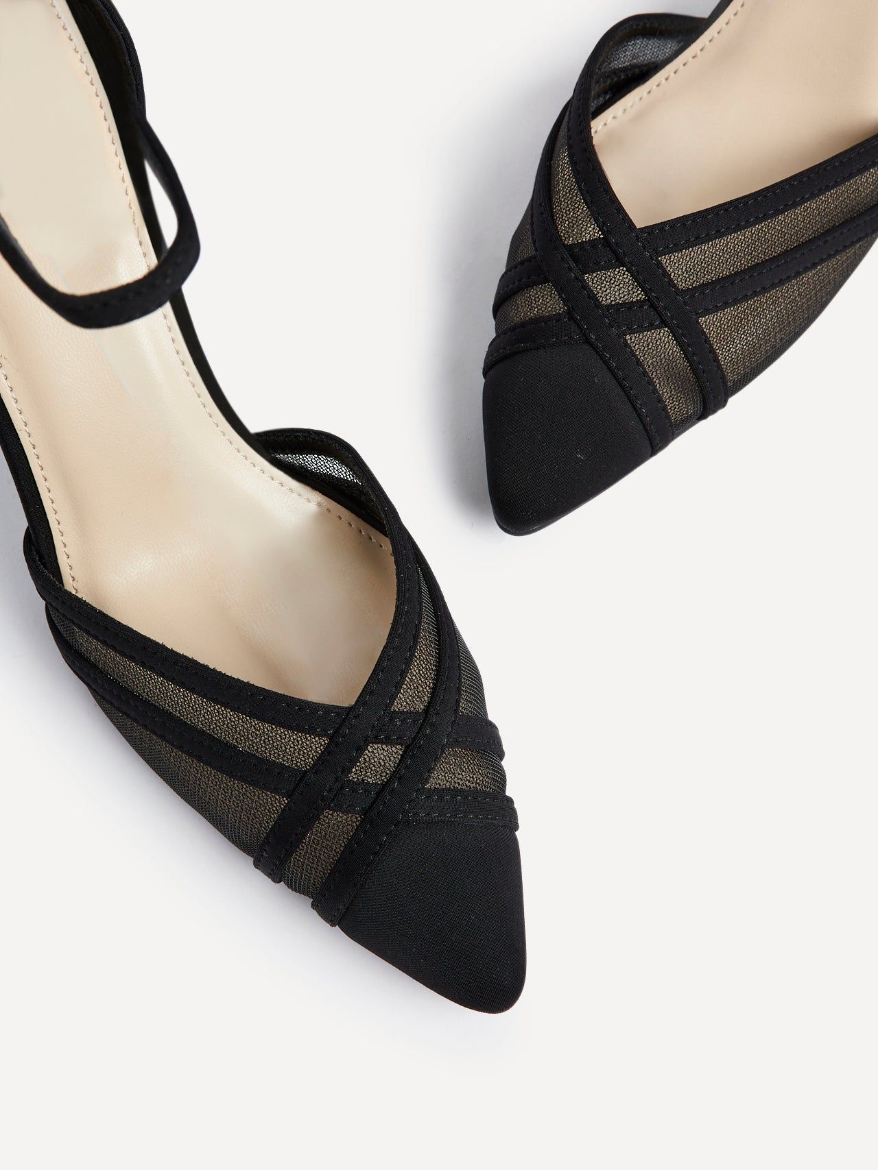 Linzi Siobhan Black Mesh Closed Back Court Heel image 5