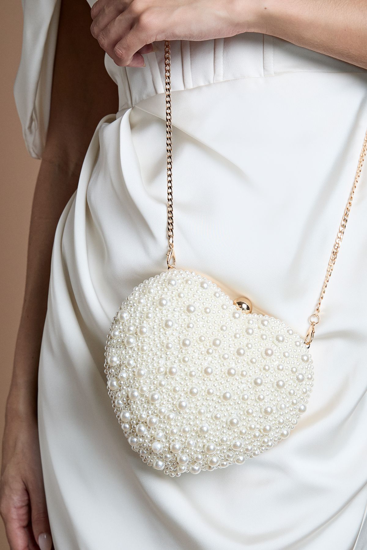 Coast Bridal Aurelia Pearl Love Heart Shape Clutch Bag Ivory image 2
