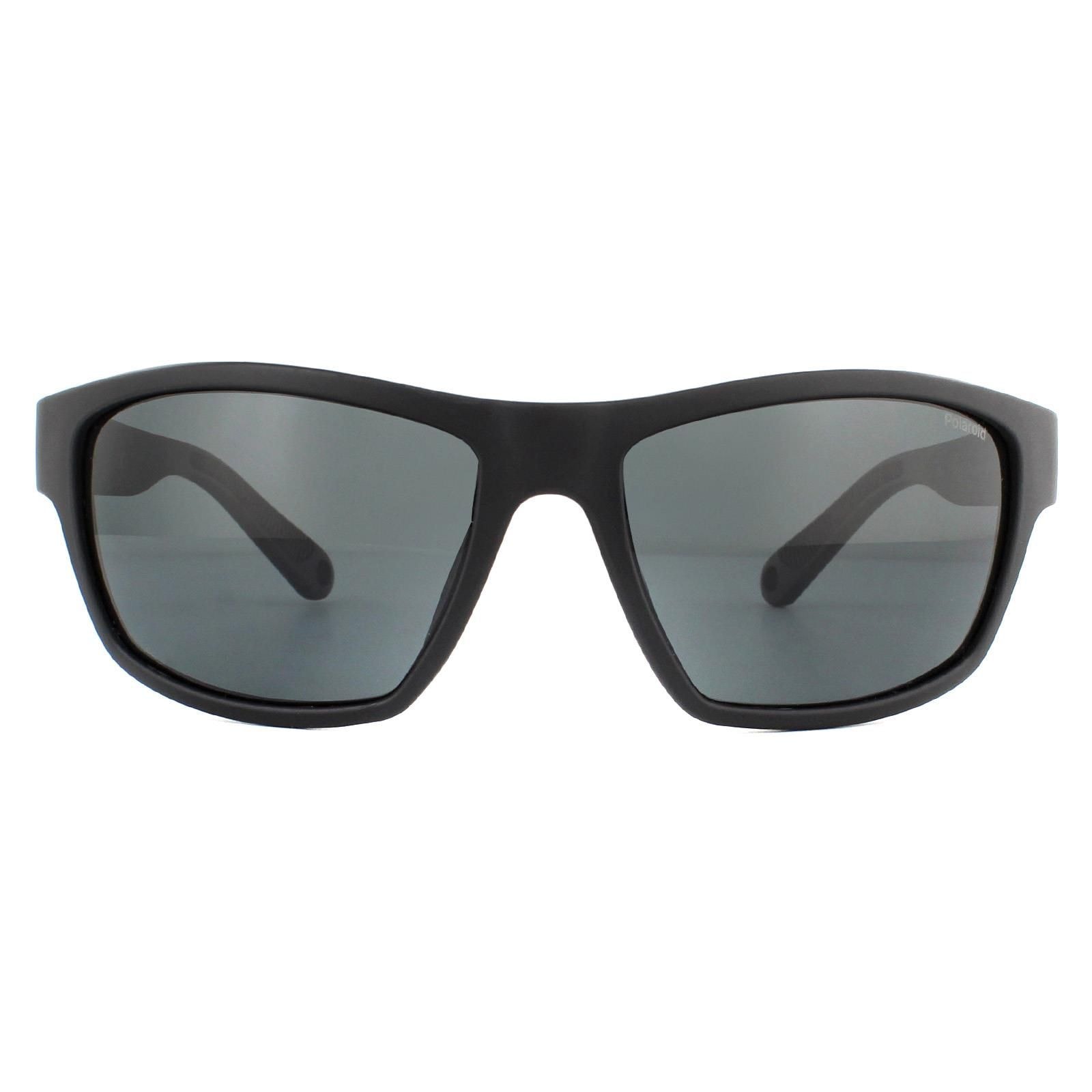Polaroid Sport Wrap Black Grey Polarized Sunglasses