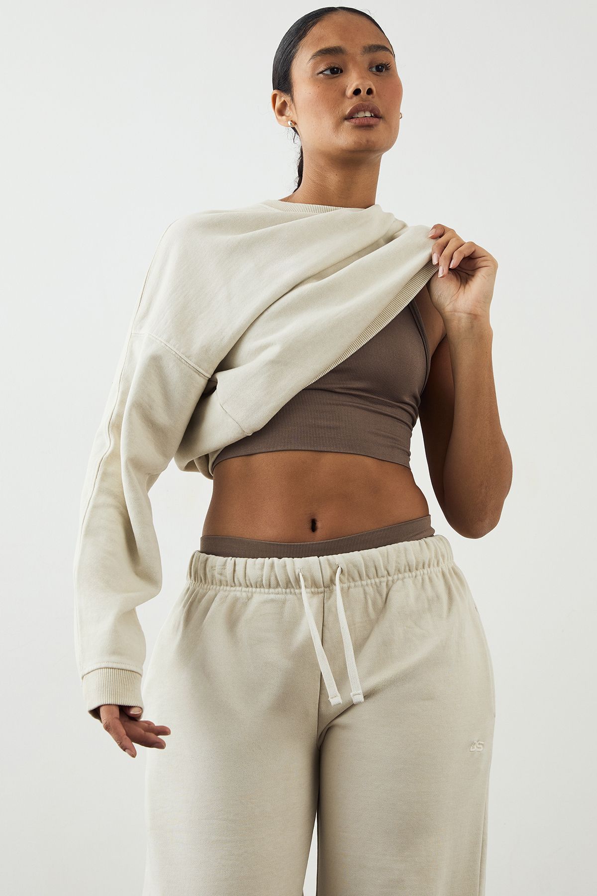 DSGN Studio DSGN Studio Premium Heavyweight Washed Boxy Sweatshirt Ecru image 3