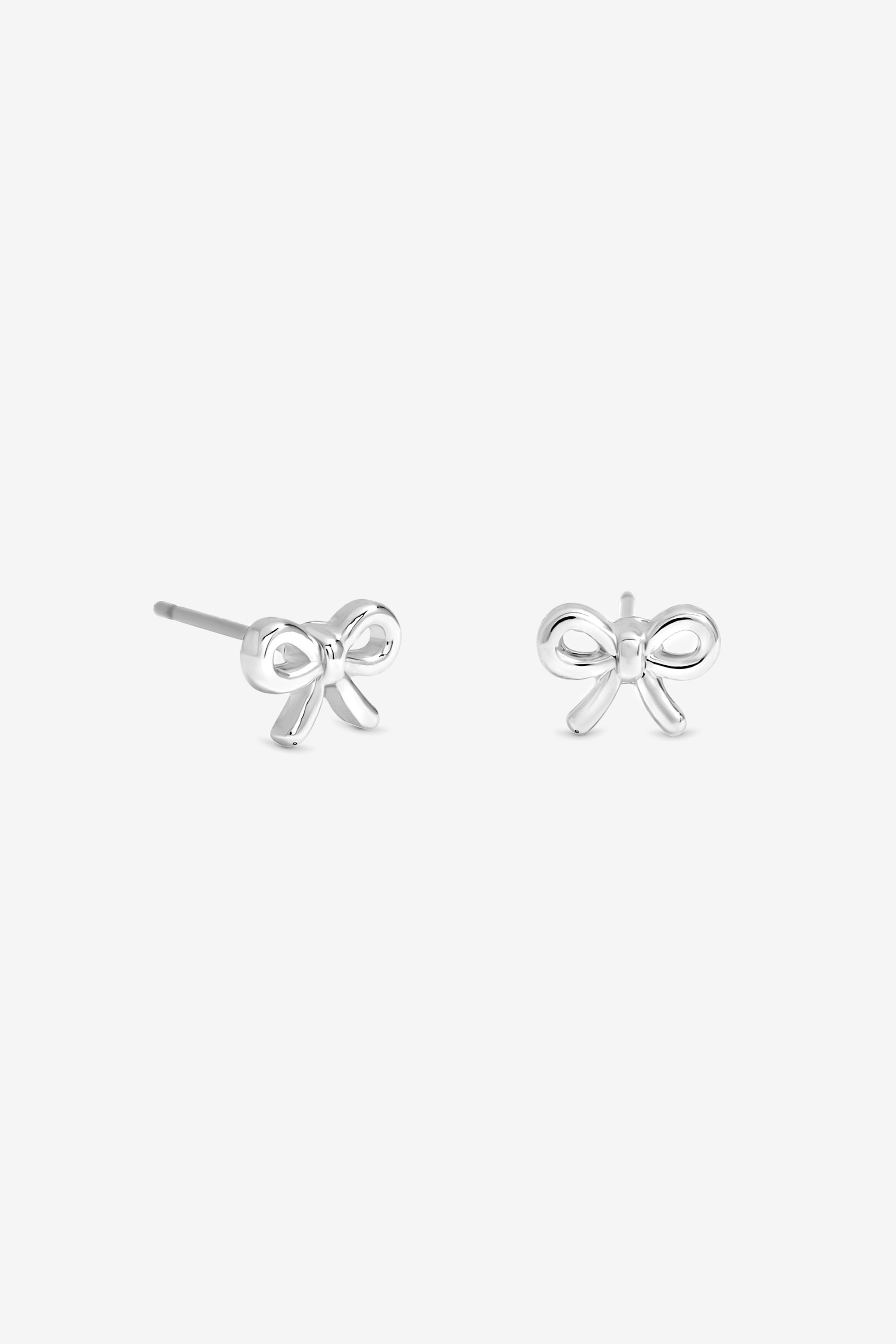 Simply Silver Sterling Silver 925 Polished Bow Earrings - Gift Sleeve image 2
