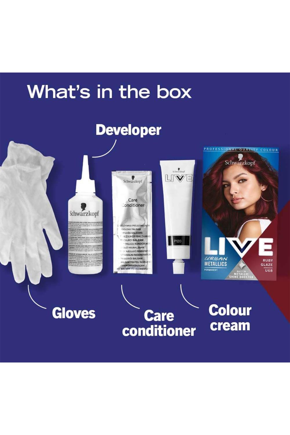 Schwarzkopf Live Intense Urban 'Hair Dye' U68 Ruby Glaze 3 Pack image 5