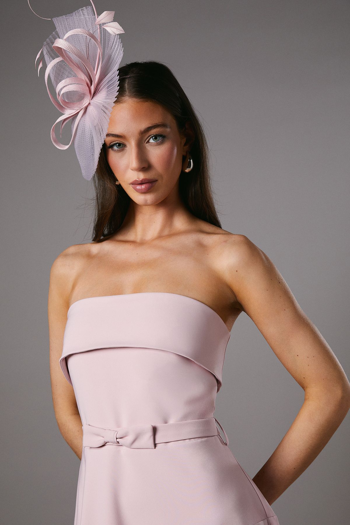 Coast Bandeau bow Waist Midi Dress Light Pink image 3